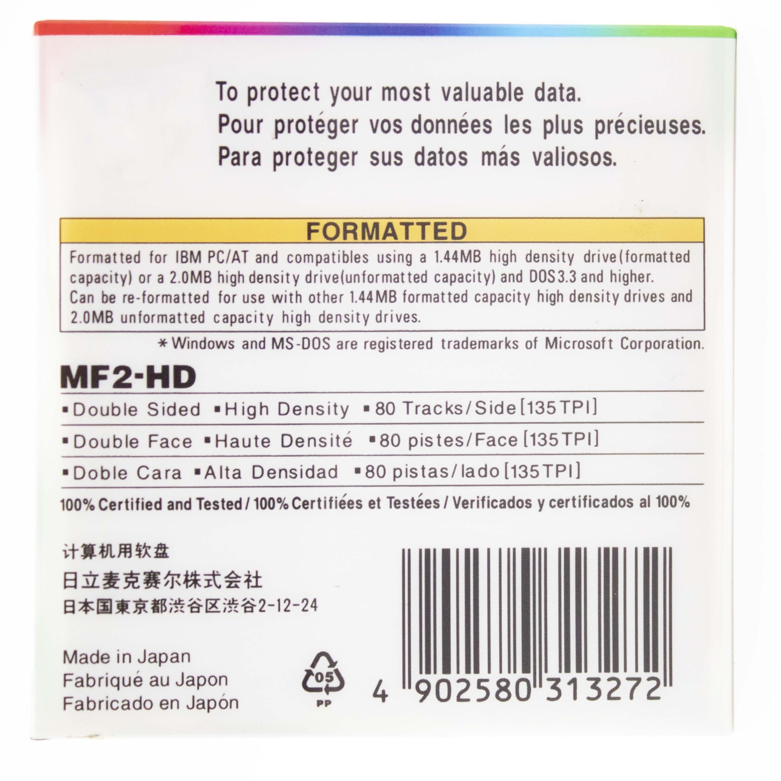 Simpletek - 1 x Maxell Floppy Disk 3,5" 1.4MB MF2-HD, Compatibile con MS-DOS e Windows, Colore Bianco (Singolo)