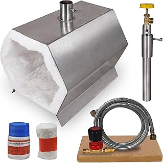 FEBTECH Portable Propane Blacksmith Forge Single Burner, Blacksmithing Forge Kit for Knife Making Professionals Artists Hobbyists Farrier Forging Blacksmith Tools Equipment - Hexagonal Shape Forge