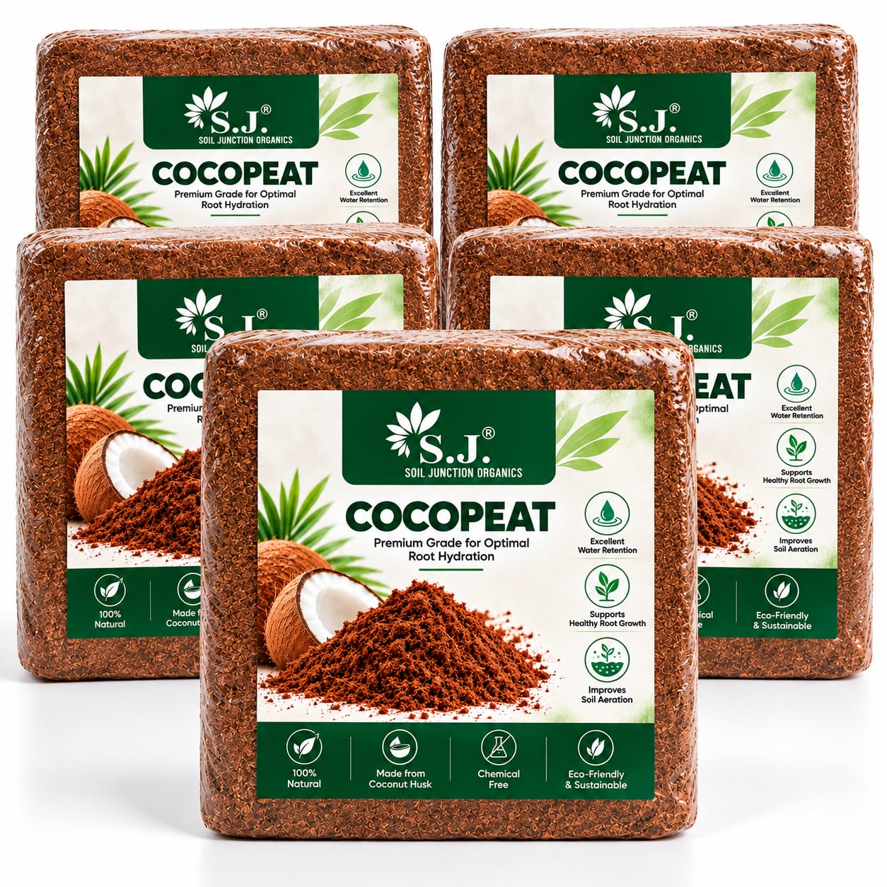 Cocopeat Brick 5kg - Organic Soil Substitute -1