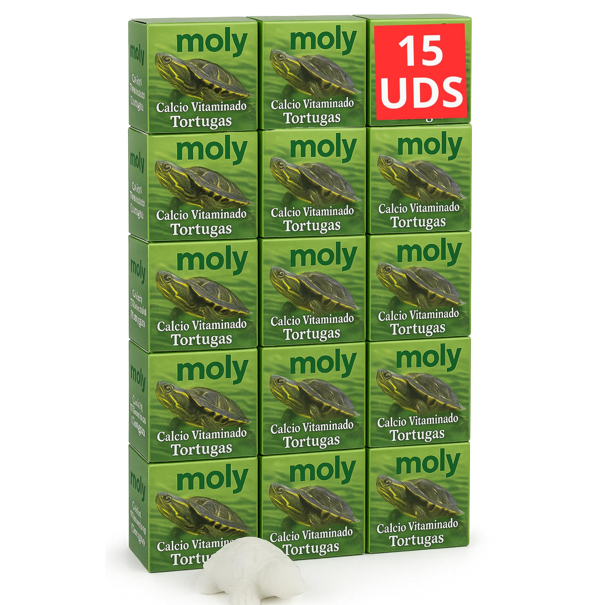 MOLY Lot de 15 comprimés de carbure de calcium dissoluble pour tortues d'eau | Renforce la carapace et neutralise le pH