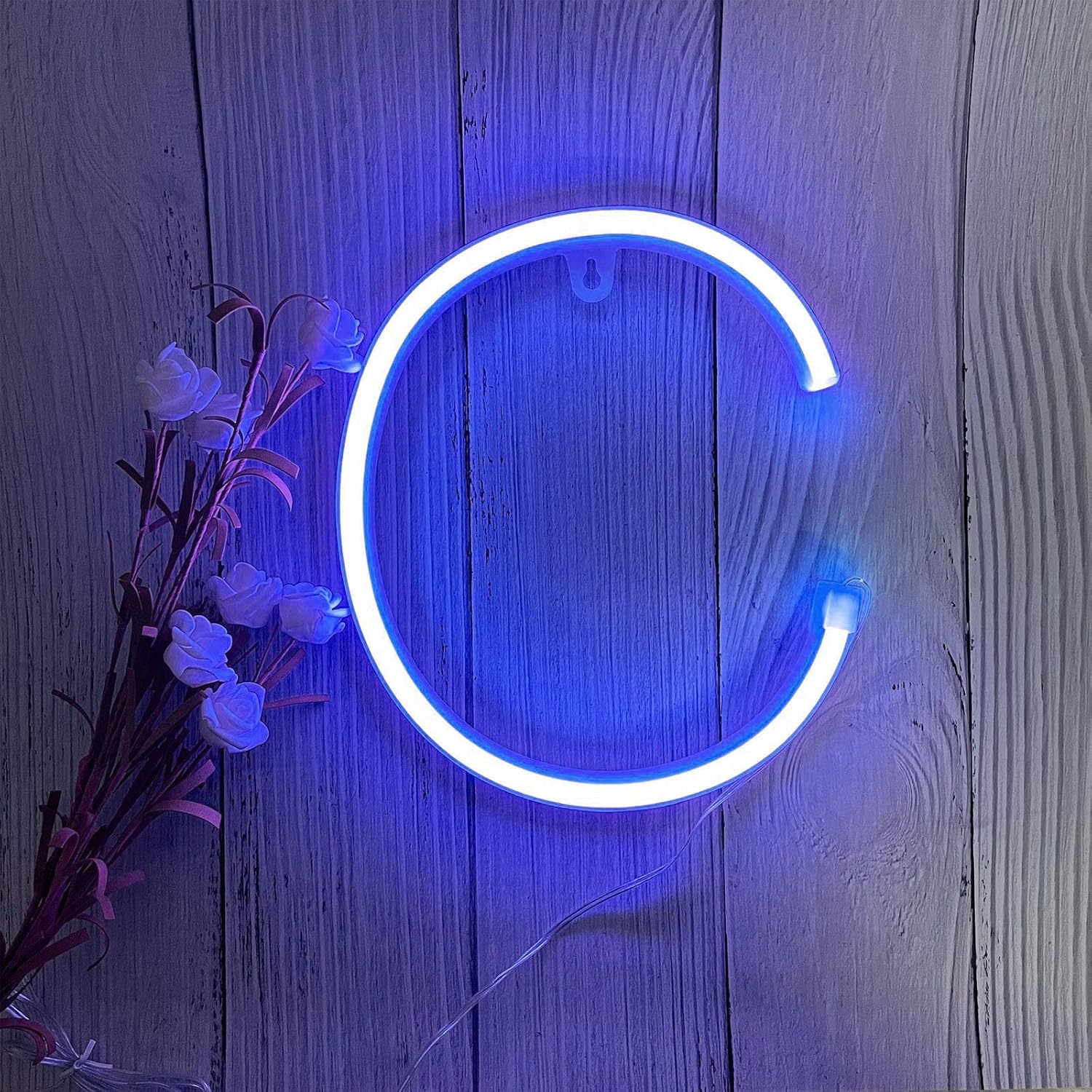 ENUOLI Light Up Letters Neon Signs, Blue Alphabet Neon Lights Wall