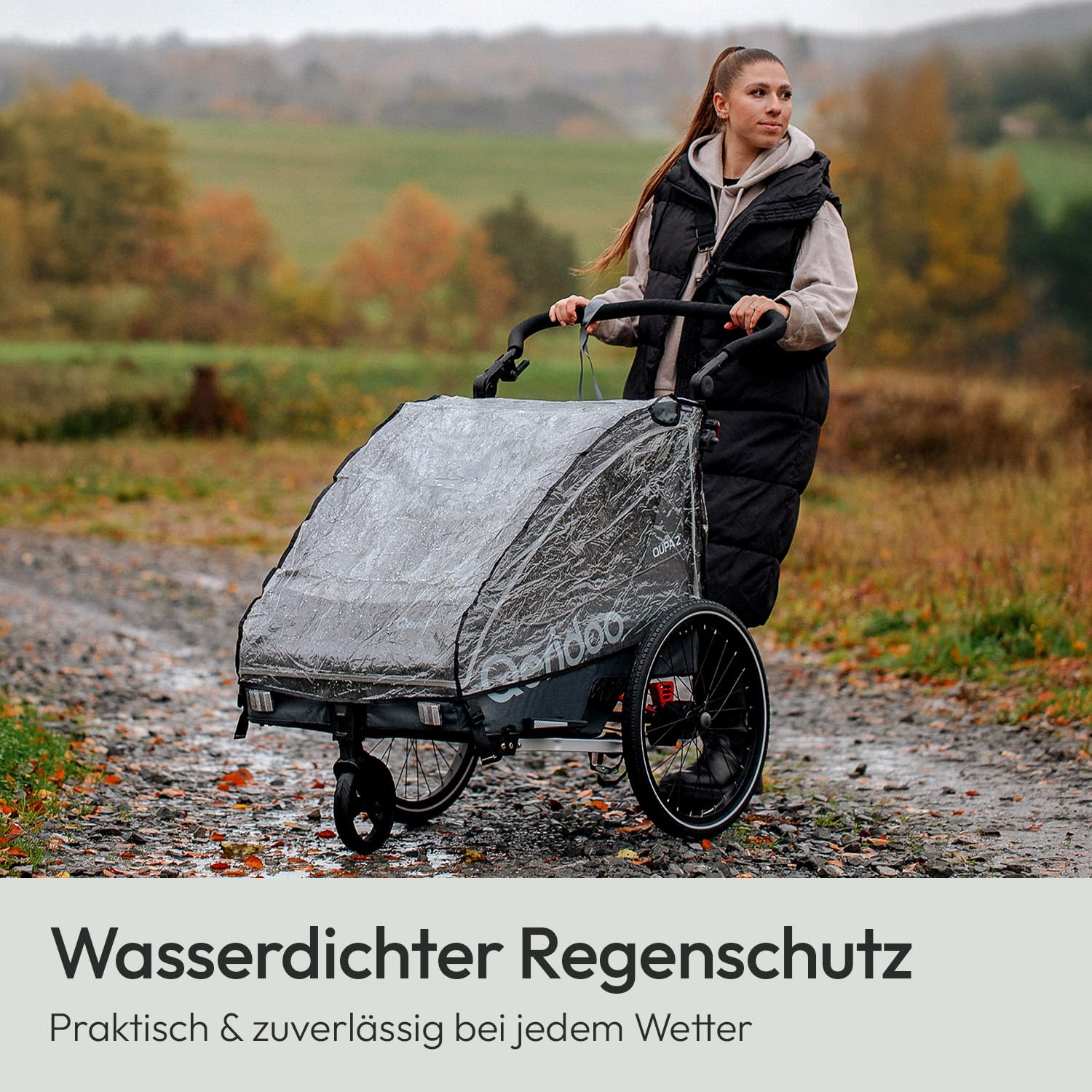 QERIDOO Osłona przeciwdeszczowa QUPA 2 / Sportrex 2 Akcesoria do krzeseł/wózków, Młodzież Unisex, przezroczysta (Transpara), Jeden rozmiar