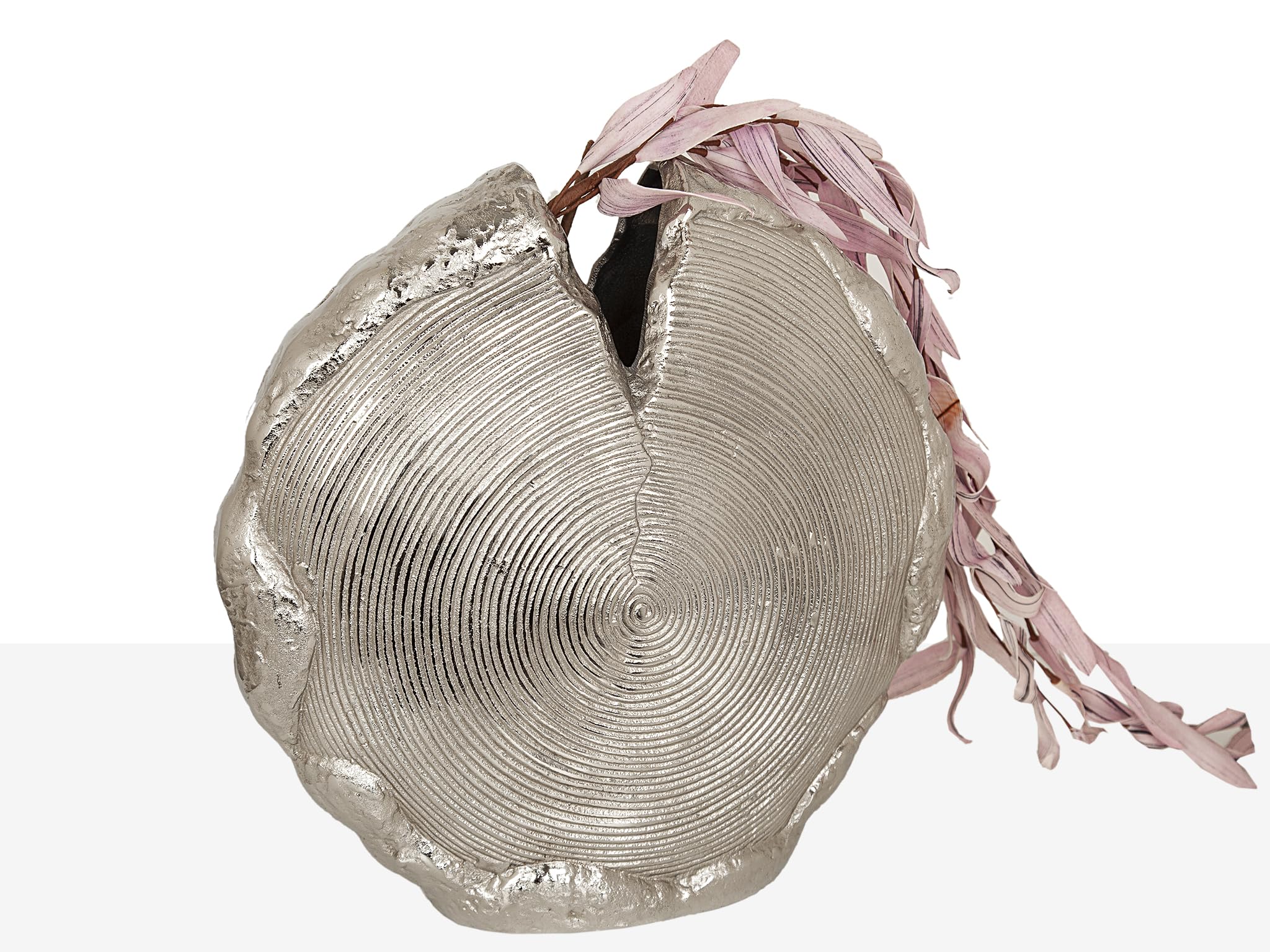 Vase en aluminium argenté haut de gamme objet déco salon élégant