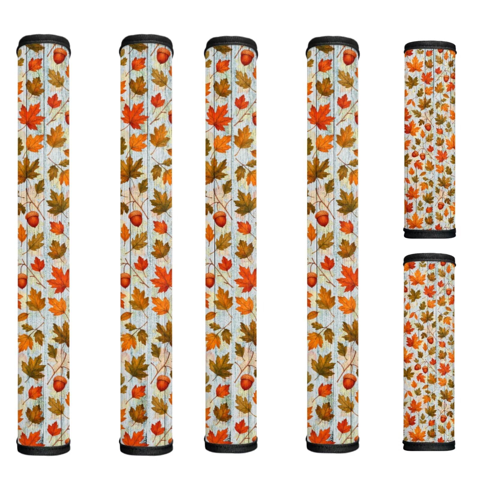 Maple Leaf Refrigerator Door Handle Covers Washable Anti-Skid Kitchen Appliance Handle Covers Adjustable Handmade Fall Decor Protector for Fridge, Ovens, Dishwashers Gift for Holiday