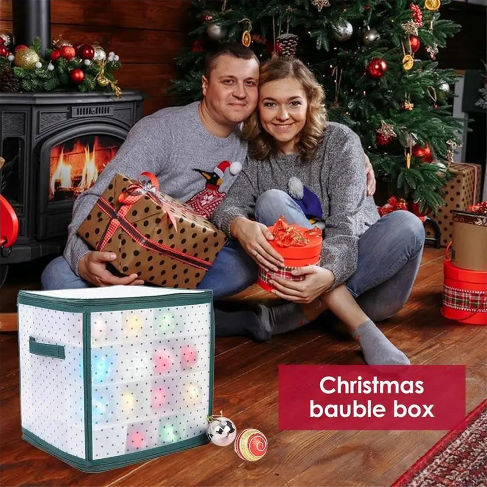 Organizer FüR Weihnachtsschmuck 64 Fächer Weihnachtskugel-Aufbewahrungsbox, Faltbarer Weihnachtskugel-Organizer, Urlaub, Weihnachtsdekoration, Kugel-Aufbewahrungsbehälter FüR Weihnachten