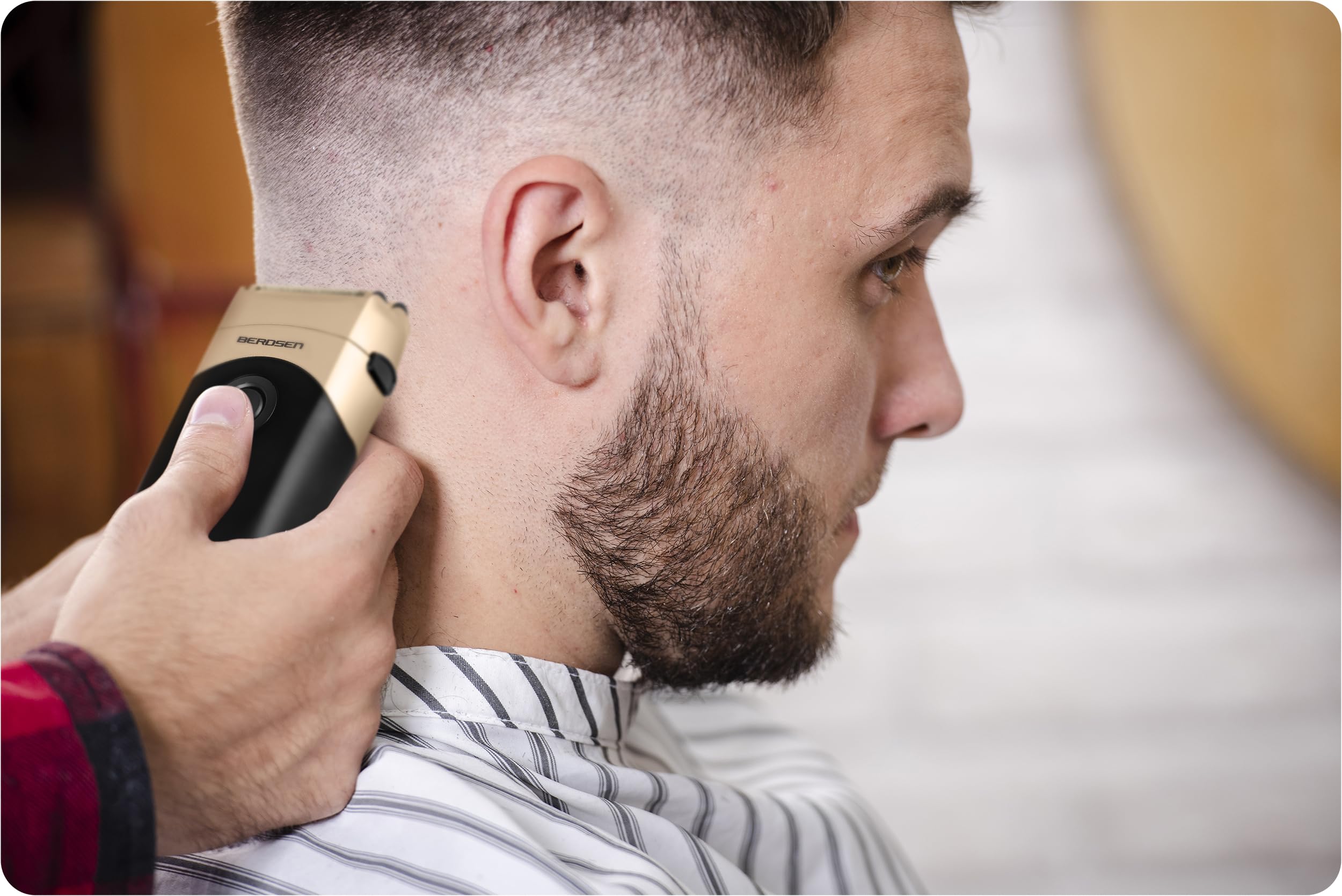 Berdsen Golarka Elektryczna Maszynka Do Golenia Foliowa Bezprzewodowa Dwuwarstwowe Nożyce Barber Master BD-266 Czarny Złoty