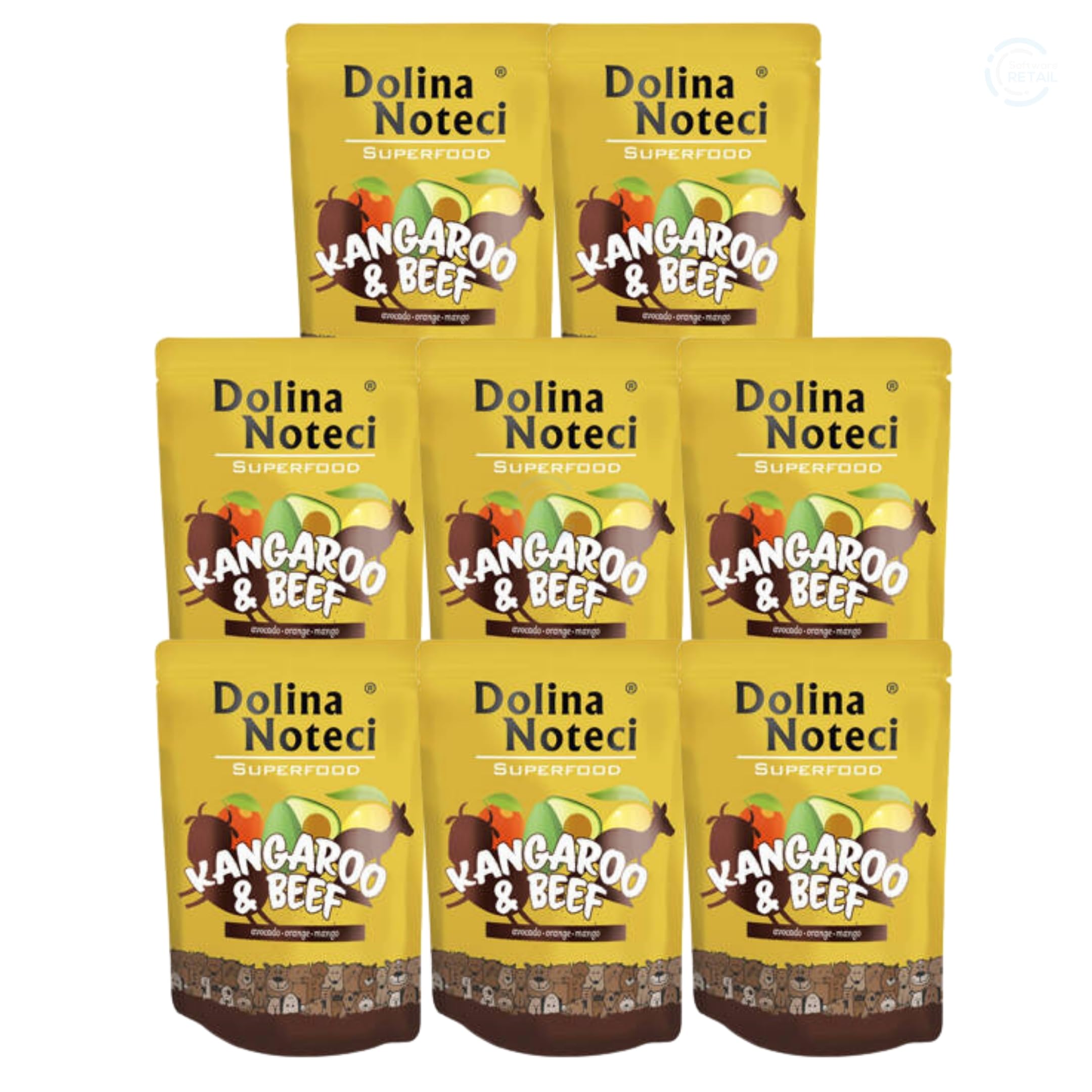 Dolina Noteci Premium SUPERFOOD Grain-Free Wet Dog Food for All Breeds – Natural Recipes, Tailored Nutrition, Unique Meats & Functional Supplements, No Additives (Kangaroo & Beef, 8x300g)