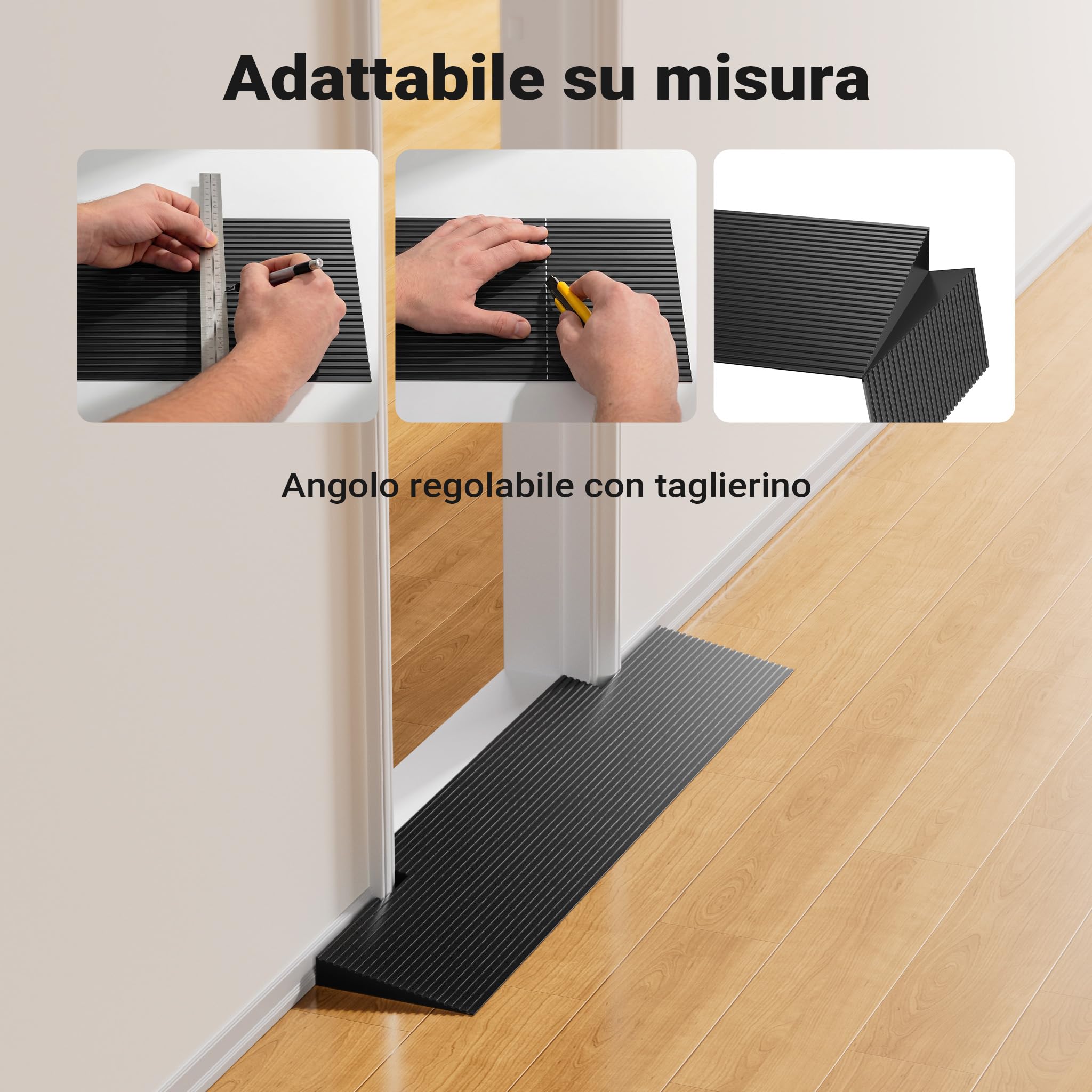 Rampa per soglie 30x200x900mm per sedie a rotelle e deambulatori In gomma con superficie antiscivolo