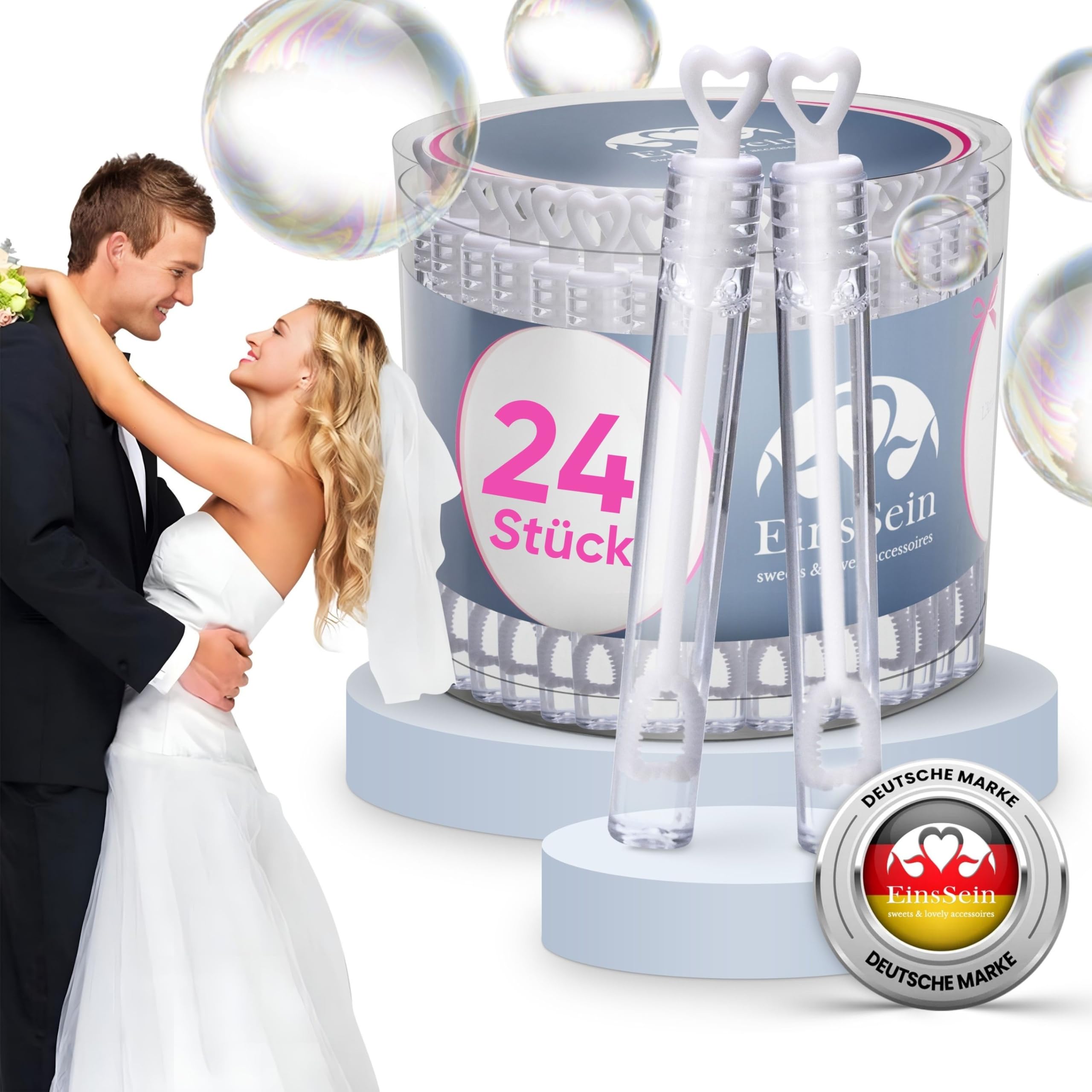 NEMMXUB 60 Flacons Bulle de Savon Mariage, Bulles de Savon pour Mariage