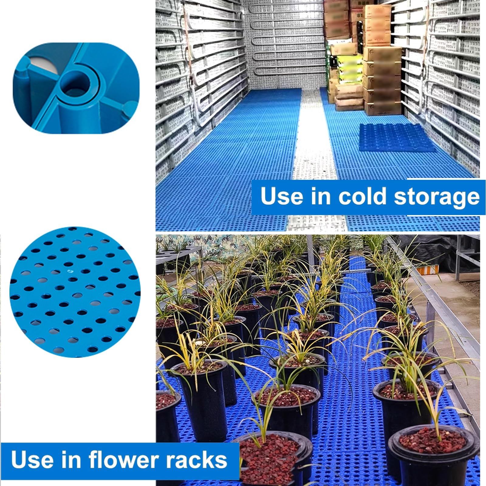 Pallet in Plastica, Pallet con Pavimento a Griglia Impermeabile in Hdpe, Pallet da Pavimento Leggeri e Impilabili for Magazzino, Giardino, Cantina, Supermercato, Facili da Impilare(50x30cm/20x12in)