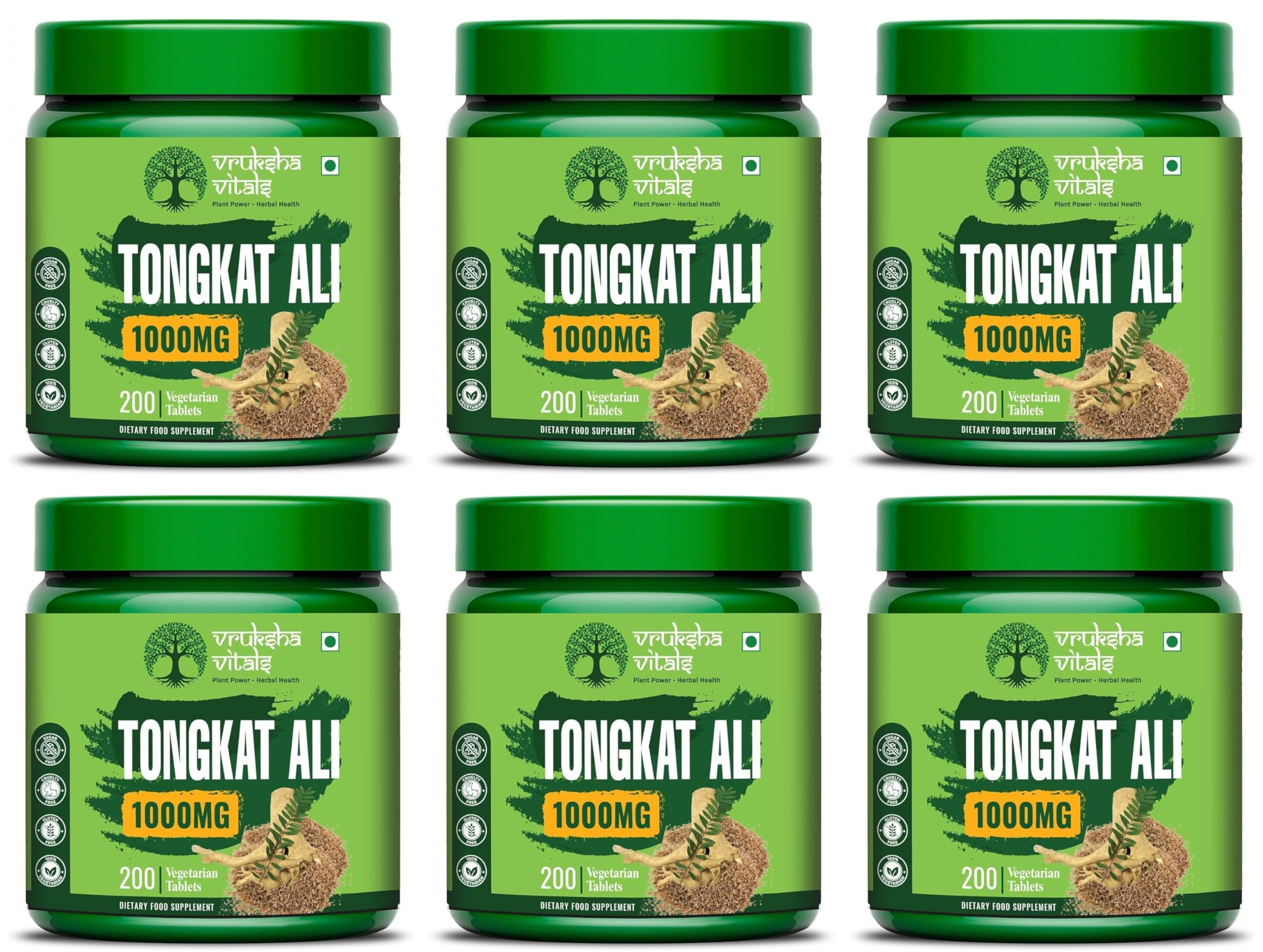 Vruksha Vitals Tongkat Ali Root Extract 100:1 Testosterone Booster - 1000 mg per Tablet - 200 Tablets (Eurycomanone Long Jack Capsules Supplement) x Pack of 6 (B0CLYJLZKP) Amazon Price History, Amazon Price Tracker