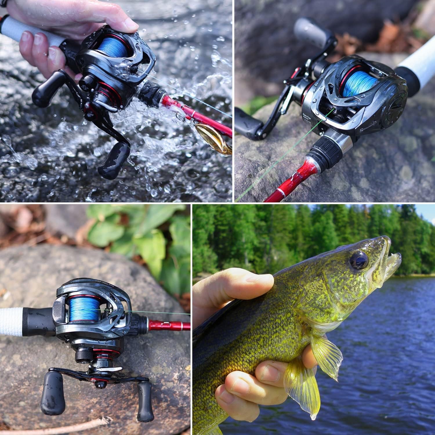 Sougayilang Max Baitcasting 8.0:1 Moulinet de pêche à haute vitesse 8,2 kg en fibre de carbone avec système de freinage magnétique pour pêche en eau douce et salée