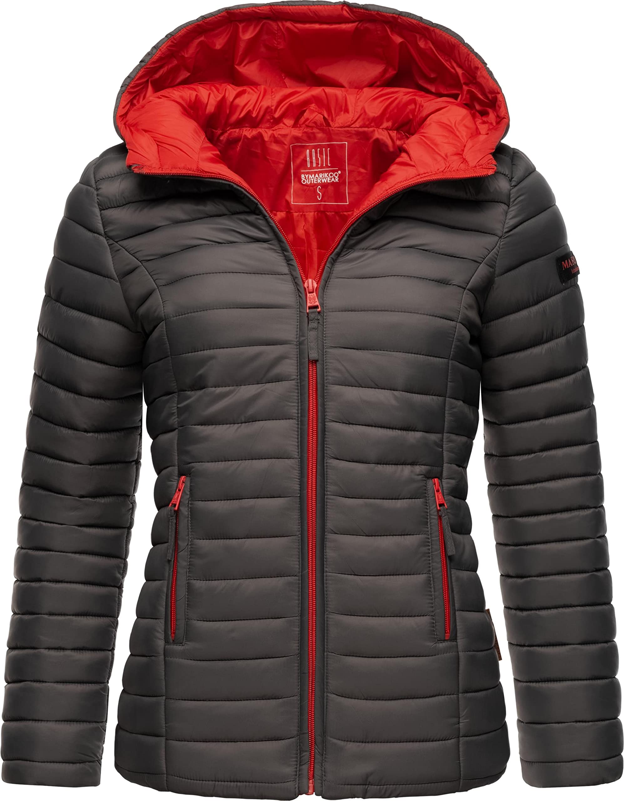 Marikoo Asraa Women's Transition Jacket Lightweight with Hood XS - 3XL - Grey - XXX-Large