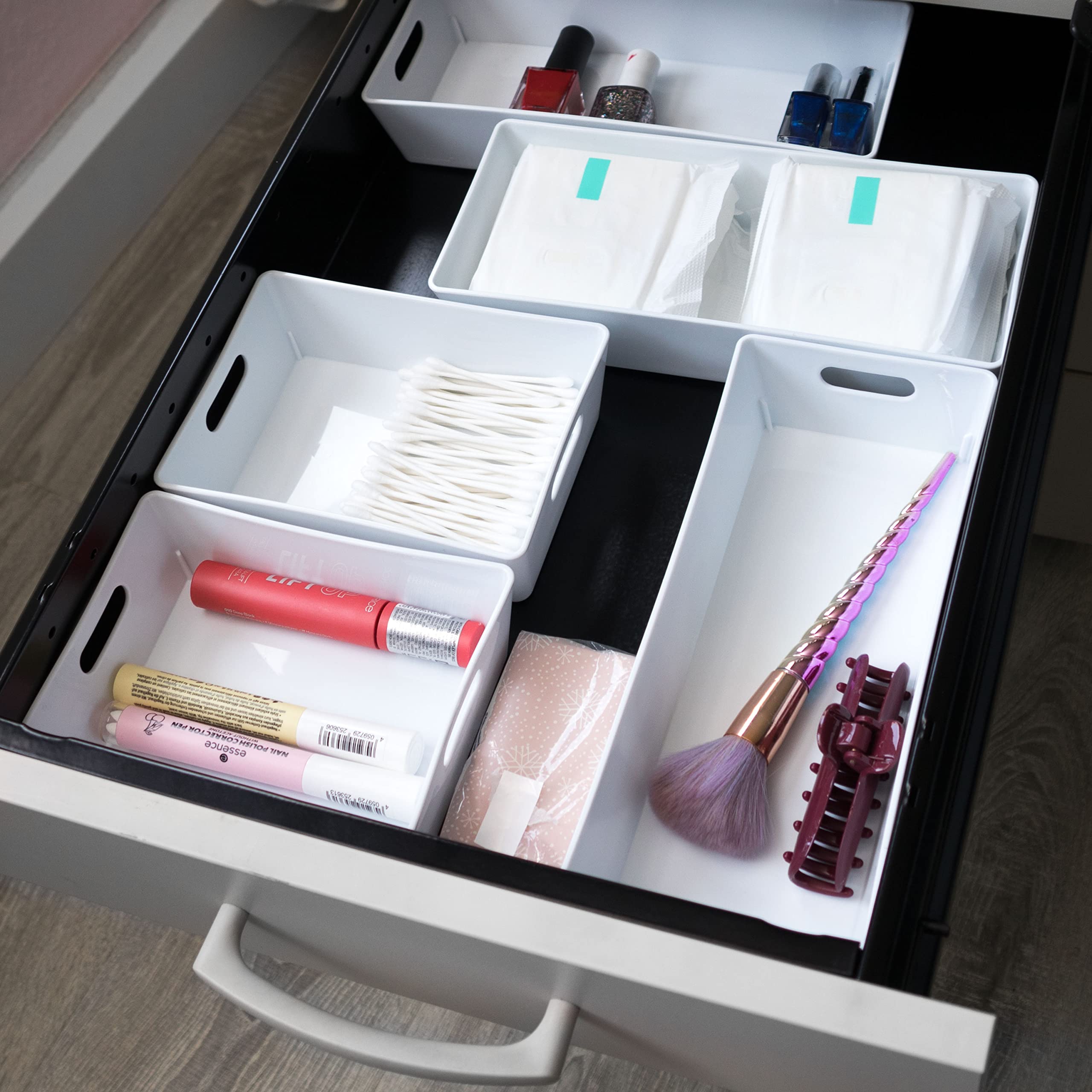 Organizador cajones 6cm alto 18 3 tamaños cajón 60x75cm Caja blanco
