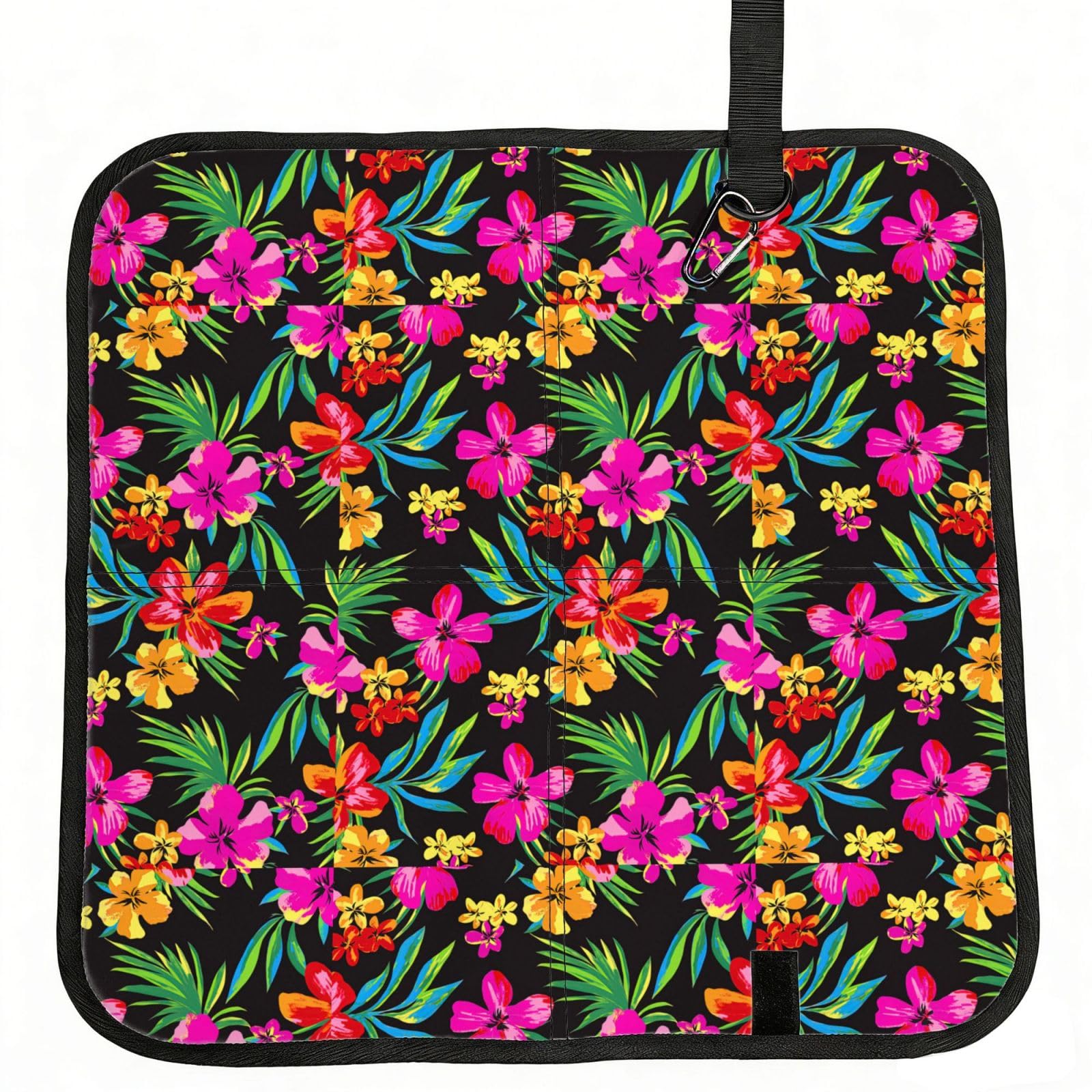 YGLHBDPBF Hawaiian Flower Print Camping seat cushion,Foldable Sitting Pads,Save Backpack Space for Hiking