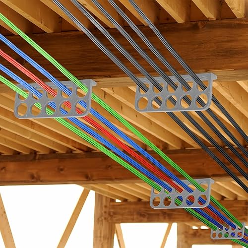 Miniatura 8 de Paquete de 10 soportes de cable para persecución de cables, soporte de cable para gestión organizada de cables eléctricos NMB, dispensador de cables