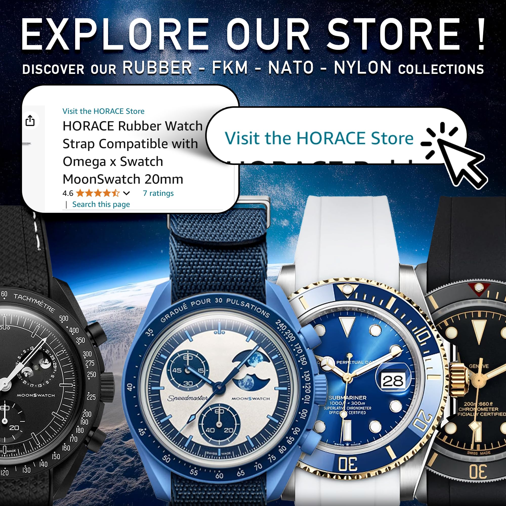 HORACE Correa de Reloj 20 mm de Goma FKM Premium – Suave, Impermeable y Duradera – Compatible con Tudor Black Bay 58 & GMT 39mm