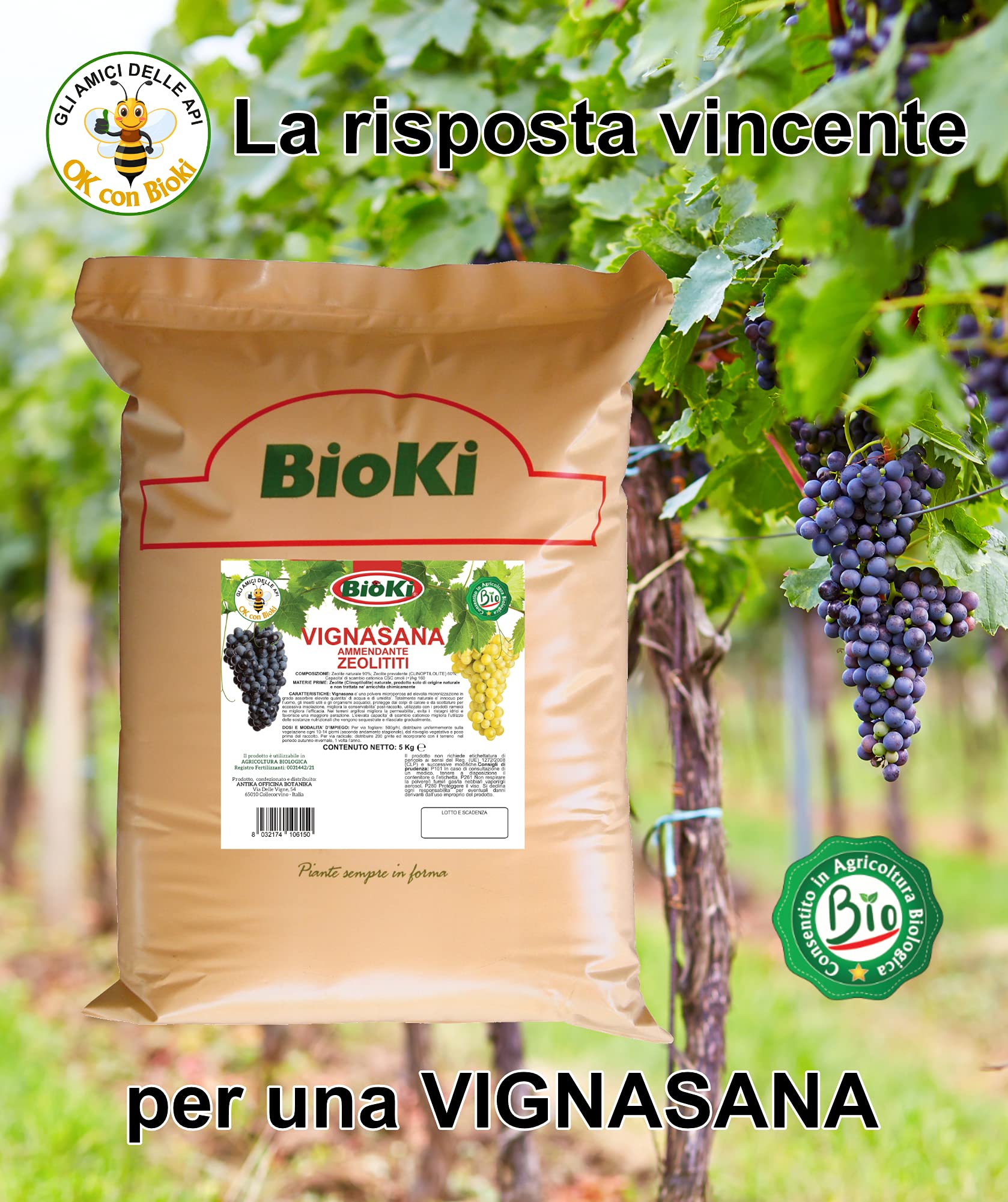 VIGNASANA Zeolite naturale 90% CLINOPTILOLITE 60% 5 kg