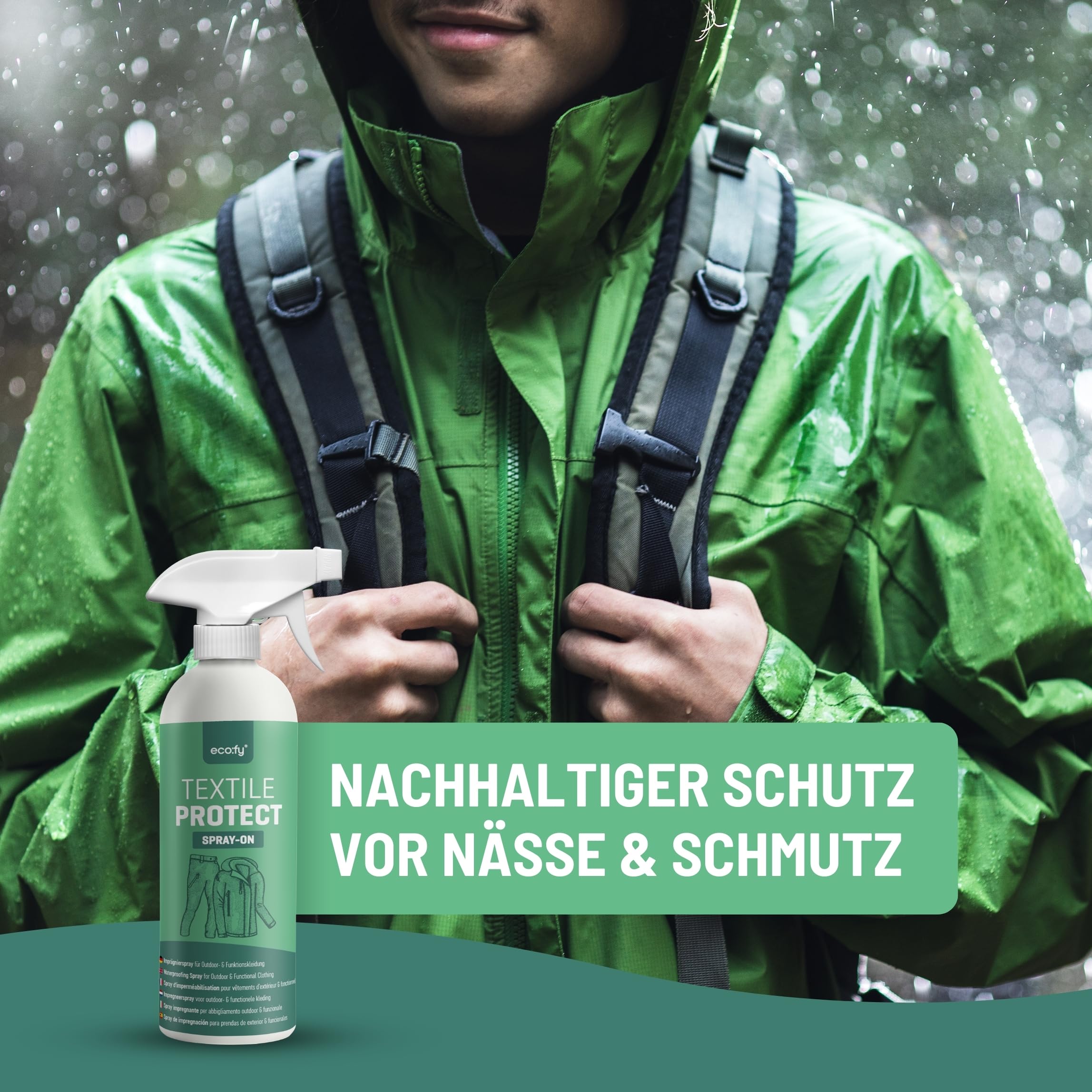 eco:fy Goretex Sympatex Sympatex - Spray impermeabilizzante, protezione dalle intemperie, senza PFC, sigillante contro umidità e sporco