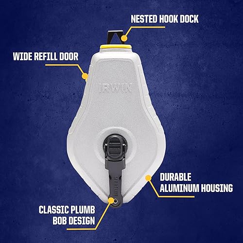 Miniatura 3 de IRWIN Tools STRAIT-LINE Chalk Line, Classic Reel, Red, 100 ft (IWHT48441RC)