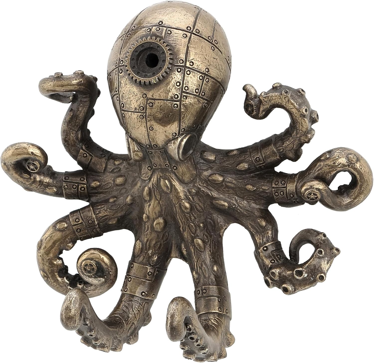 Veronese Design 4 3/4 Inch Octopus Cold Cast Resin Bronze Finish Steampunk Wall Hook Nautical Home Decor