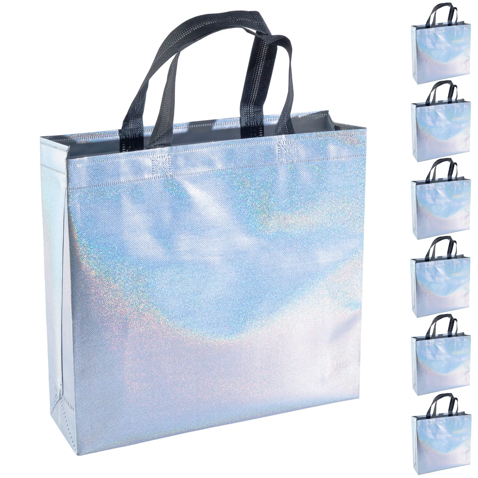 LOOKSGO6 Pcs Gift Bags Glossy Reusable Gift bag for Party Wedding