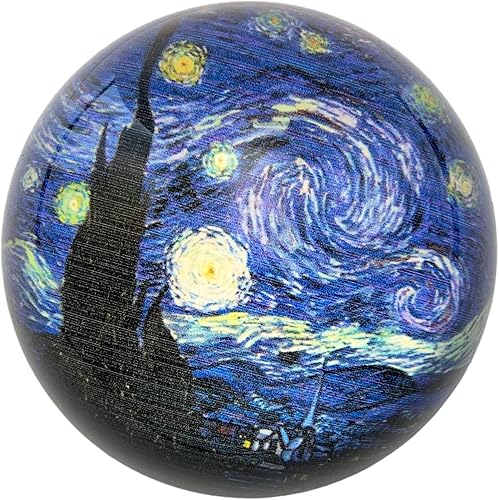 Value Arts Van Gogh - Pisapeles de cúpula de cristal estrellada, caja de regalo, 3 pulgadas de diámetro