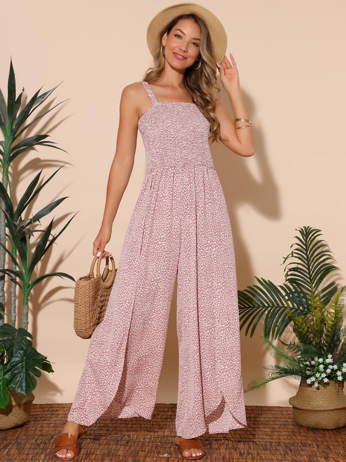 Seta T Women's Casual Loose Overalls Jumpsuits One Piece Sleeveless Split Wide Leg Long Pant Rompers with Pockets - Image 5