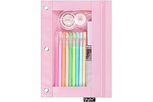 SKYDUE Pencil Bag with Holes for 3 Ring Binder