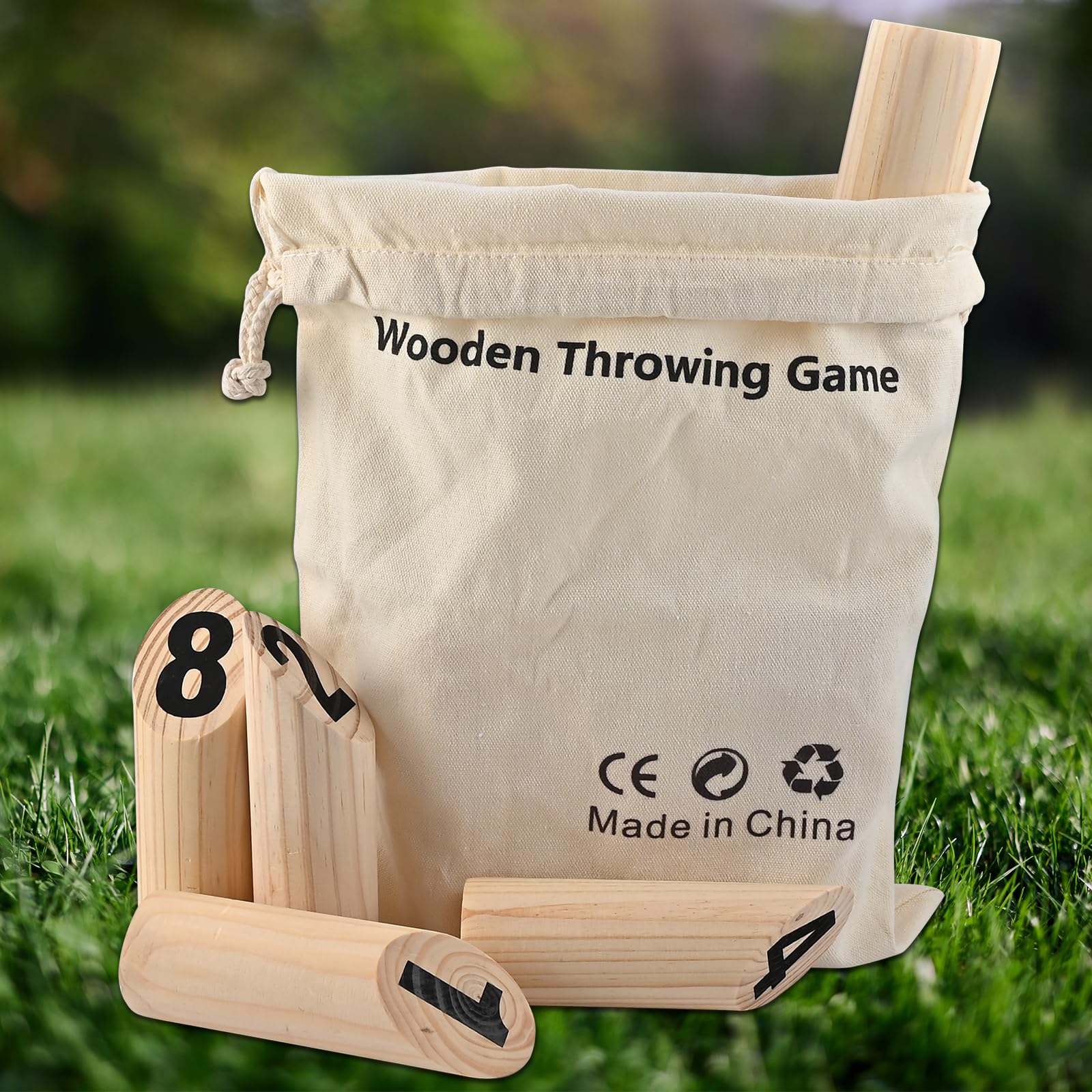 GOLDGE Kubb Jeu Viking Chiffres Jeu d'échecs Viking Jeu de lancer Jeu en bois Jeu d'échecs Viking pour enfants et adultes Jeux d'extérieur