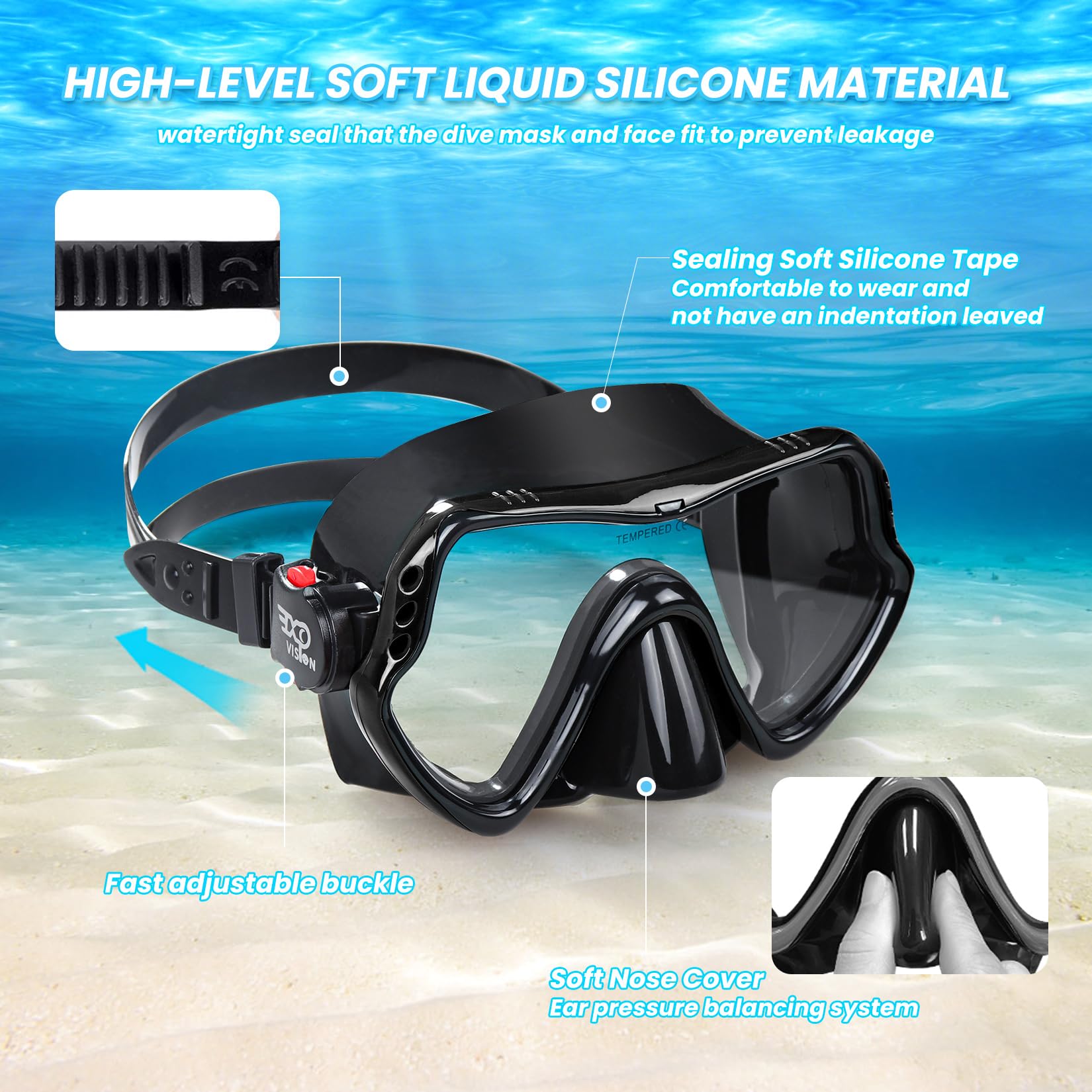 Tuba Sec Adulte En Silicone - Valve Anti-eau, Embout Souple, Respiration Libre, Pour Plongée Et Natation