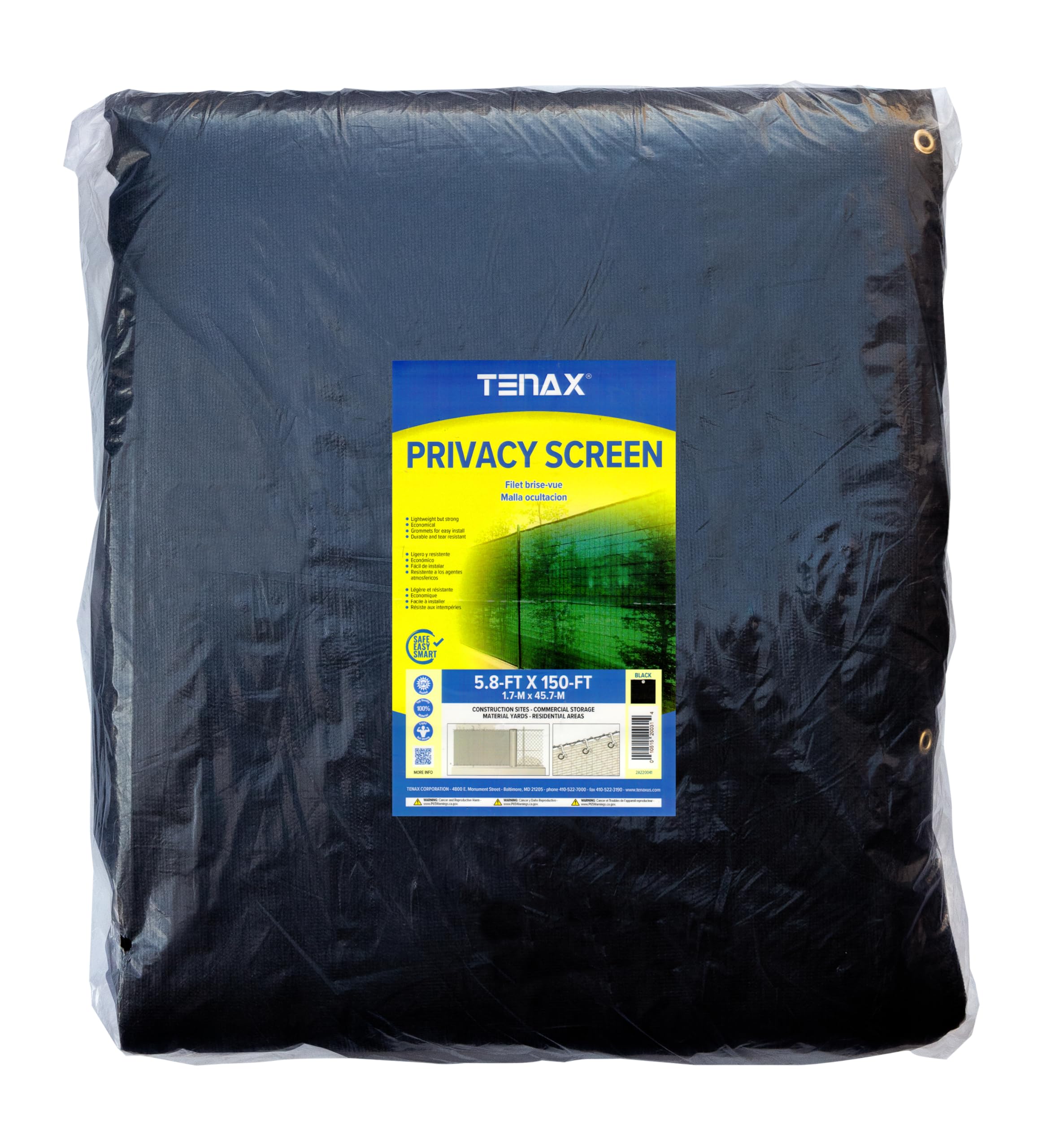 Brise-vue Tenax noir grand format pour jardin et terrasse tranquille
