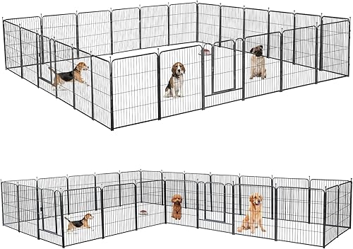 Miniatura 1 de XDPET Corralito para perros, valla de metal para perros, corralito pesado para mascotas al aire libre de 243240 pulgadas, valla de ejercicio para