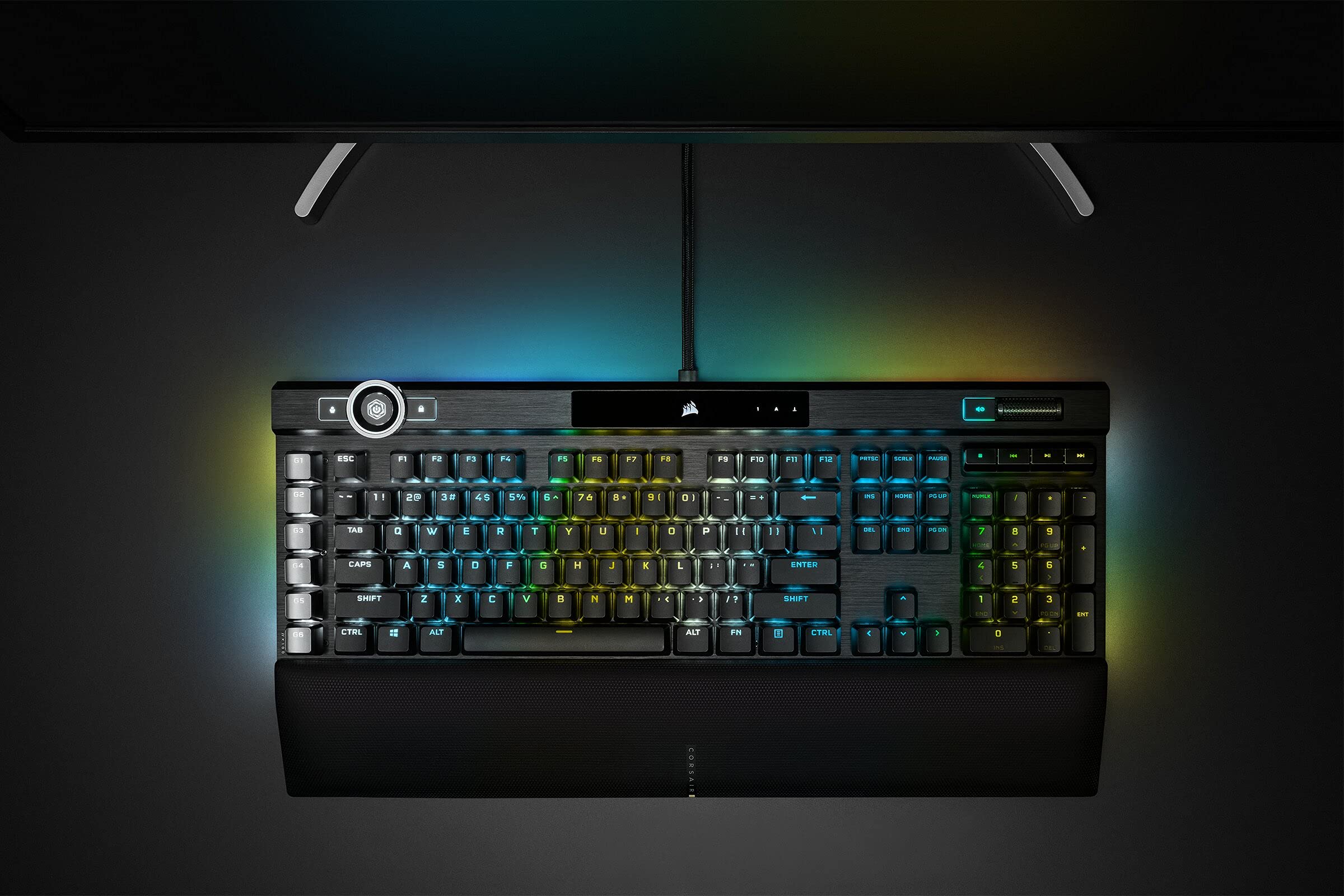 CORSAIR K100 RGB Optisch-Mechanische Gaming-Tastatur OPX Linear PBT Double-Shot QWERTZ DE Schwarz