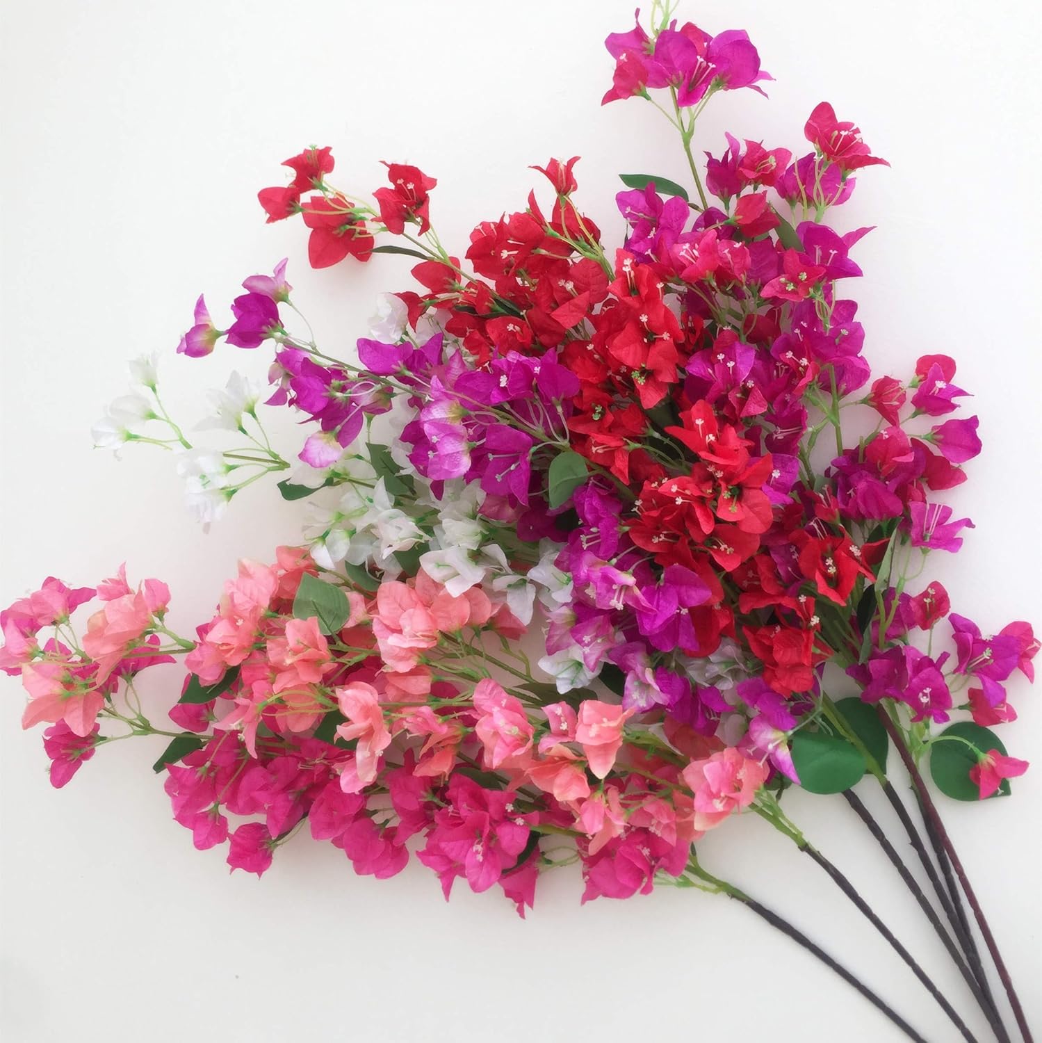 4pcs Long Bougainvillea Artificial Floor Mounted Fake Large Size Bougainvillea Flower 118cm for Wedding Centerpieces Decorative Flower (Pink)