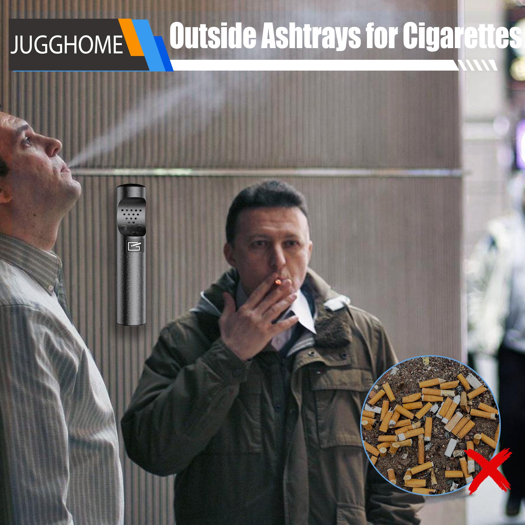 Wall-Mount Cigarette Butt Receptacle for Outside, Outdoor Cigarette Butt  Disposal, Commercial Smoking Receptacles to Avoid Discarding Cigarette Butts,Easy  to Clean -Black: Amazon.com: Industrial & Scientific