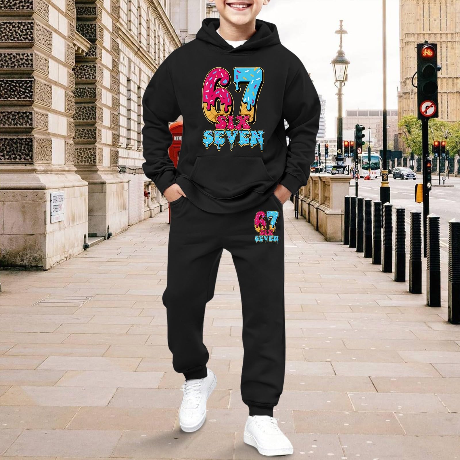 Jogginganzug Kinder Jungen Trainingsanzug Teenager Hoodie Mädchen Kapuzenpullover Unisex Jogginghose Set Hausanzug Teenager Jogginganzug Sport Kleidung Geschenk Sport Anzug Jungen Trainingsanzug