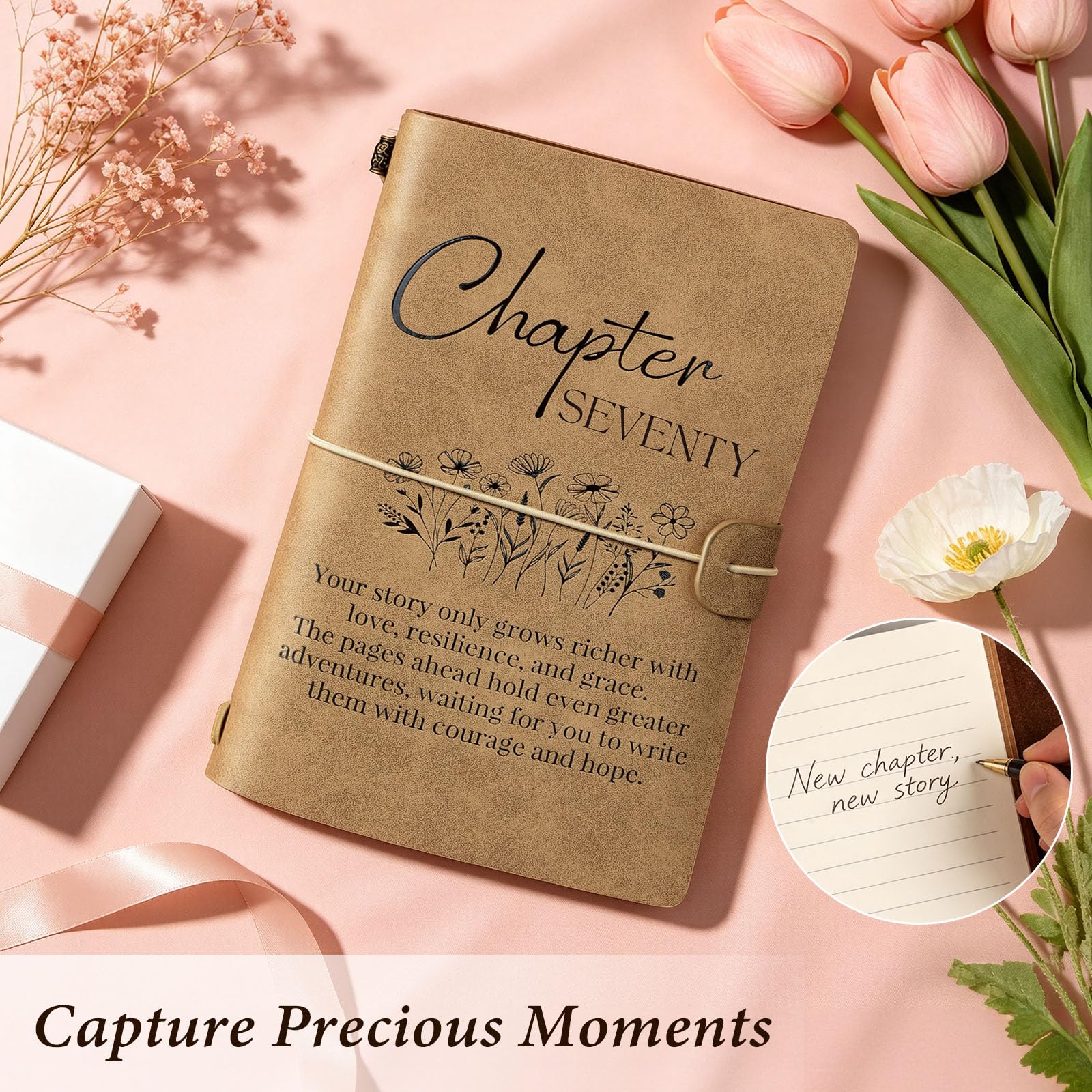 Giftota 70th Birthday Gifts for Women, 70 Year Old Birthday Gifts for Women Next Chapter Gifts for 70 Year Old Woman Birthday Gift for Women Gift for Women with 7Pcs