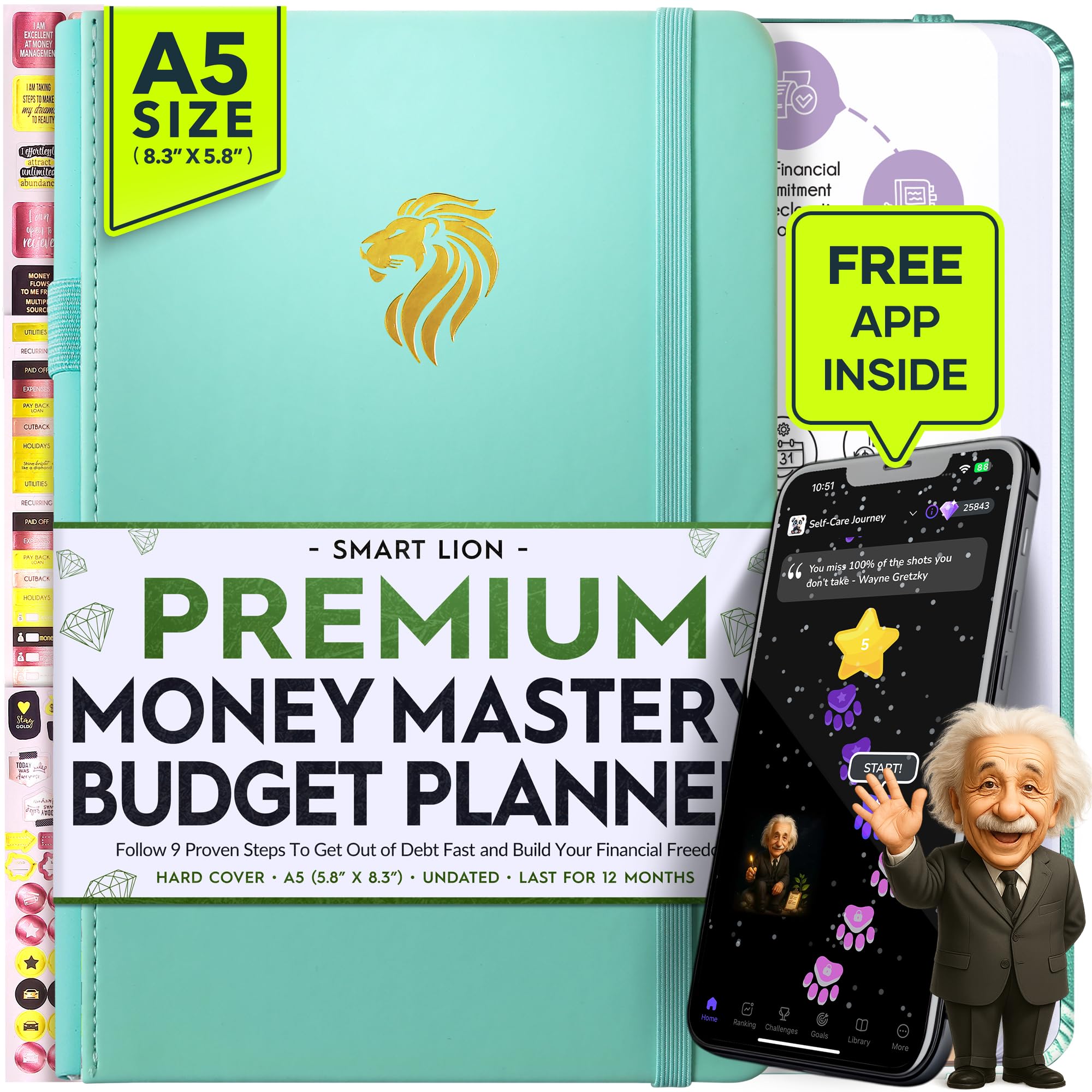 Financial Planner - Monthly Budget Planner & Monthly Bill Organizer | A 12-Month Journey to Financial Freedom | Bill Payment Tracker Organizer, Debt,