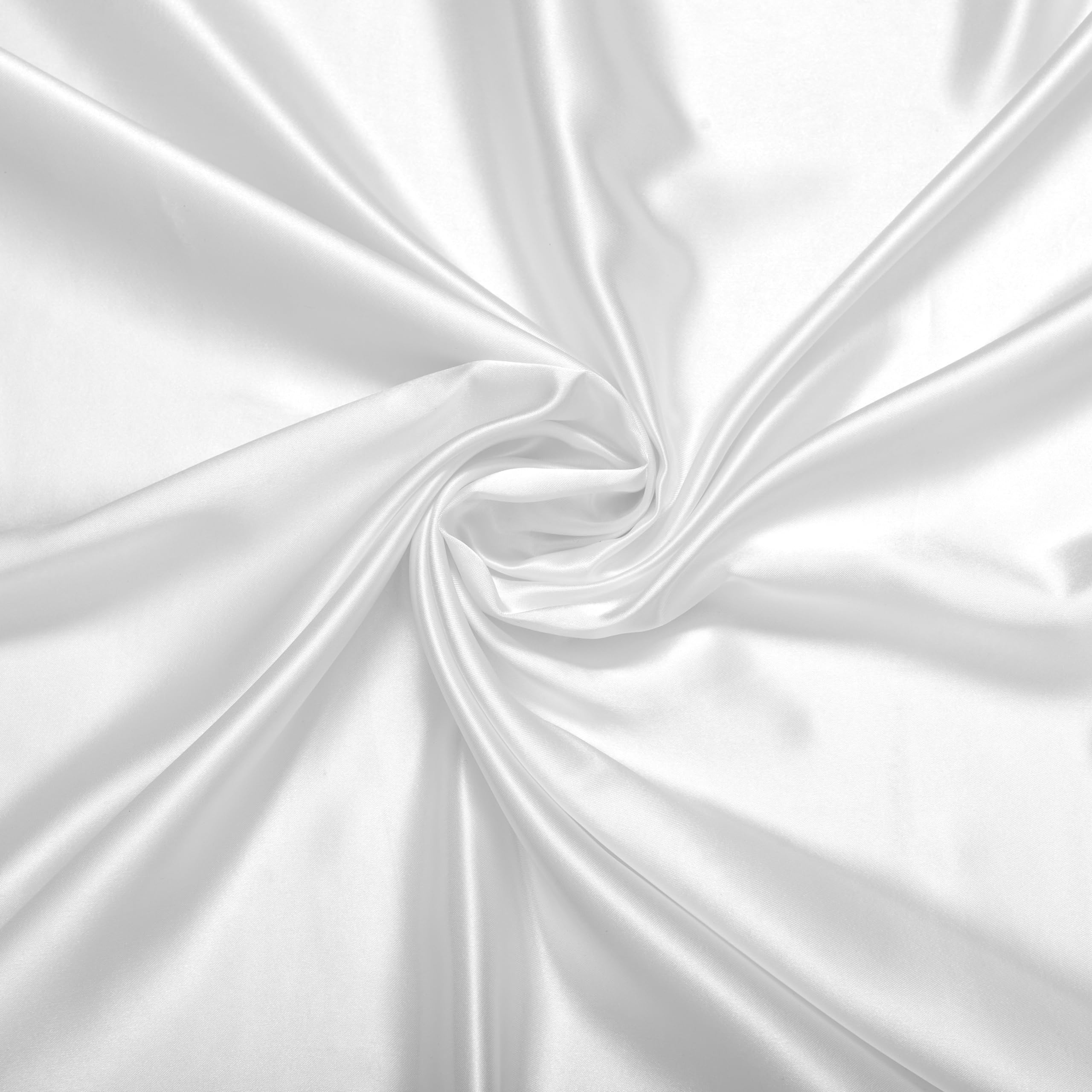 Fynite Charmeuse Satin Fabric | 2 Yards | 44" Wide | Silky Shiny Satin Fabric | Wedding Dress Fashion Crafts Costumes Decorations (White, 2 Yard)