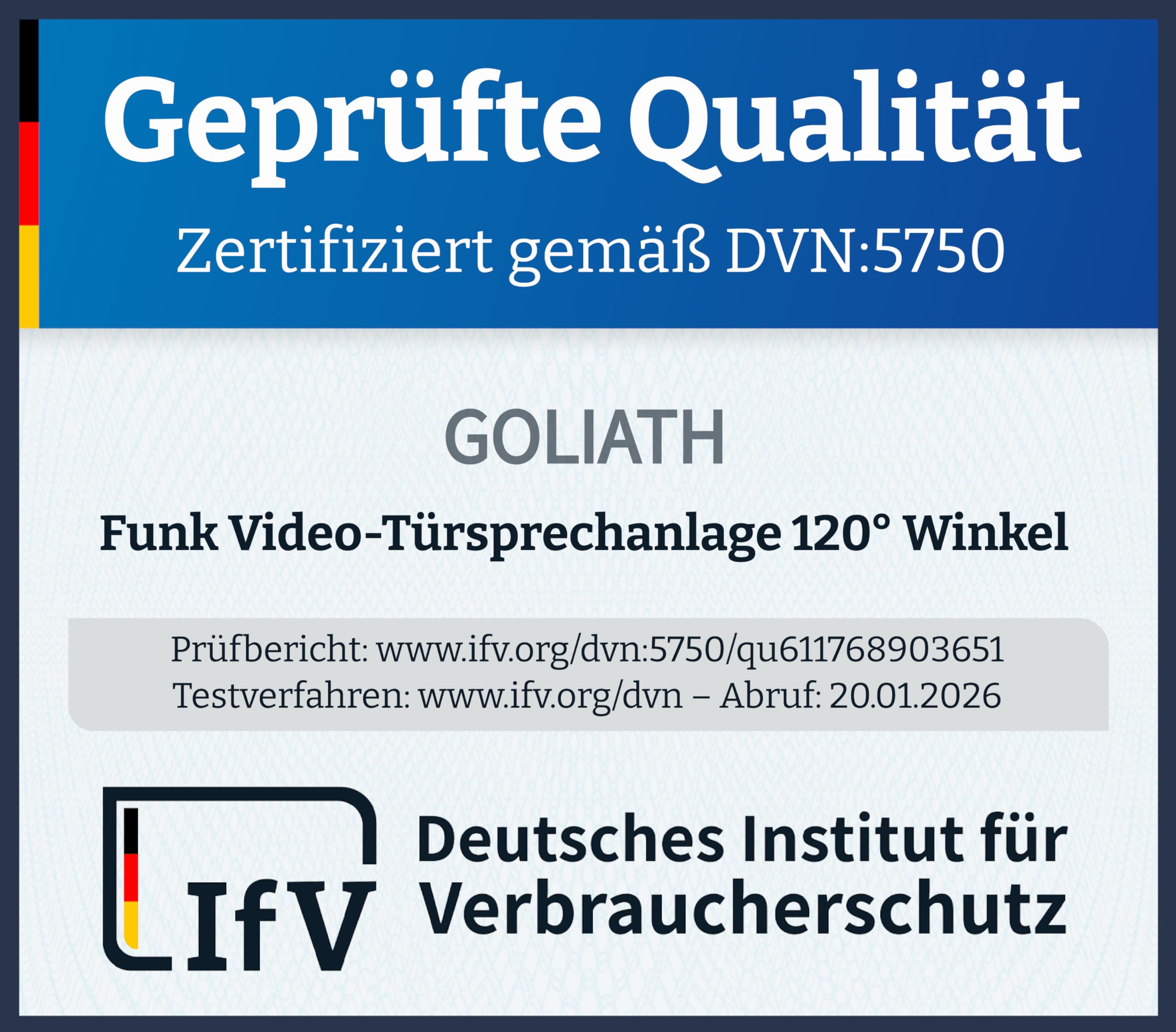 GOLIATH® Funkklingel mit Kamera & Gegensprechanlage [MIT SMARTPHONE-APP] - Türklingel mit Full HD Kamera & Monitor Weiß - Video Sprech - & Klingelanlage mit Türöffner - Videotürklingel ohne Kabel