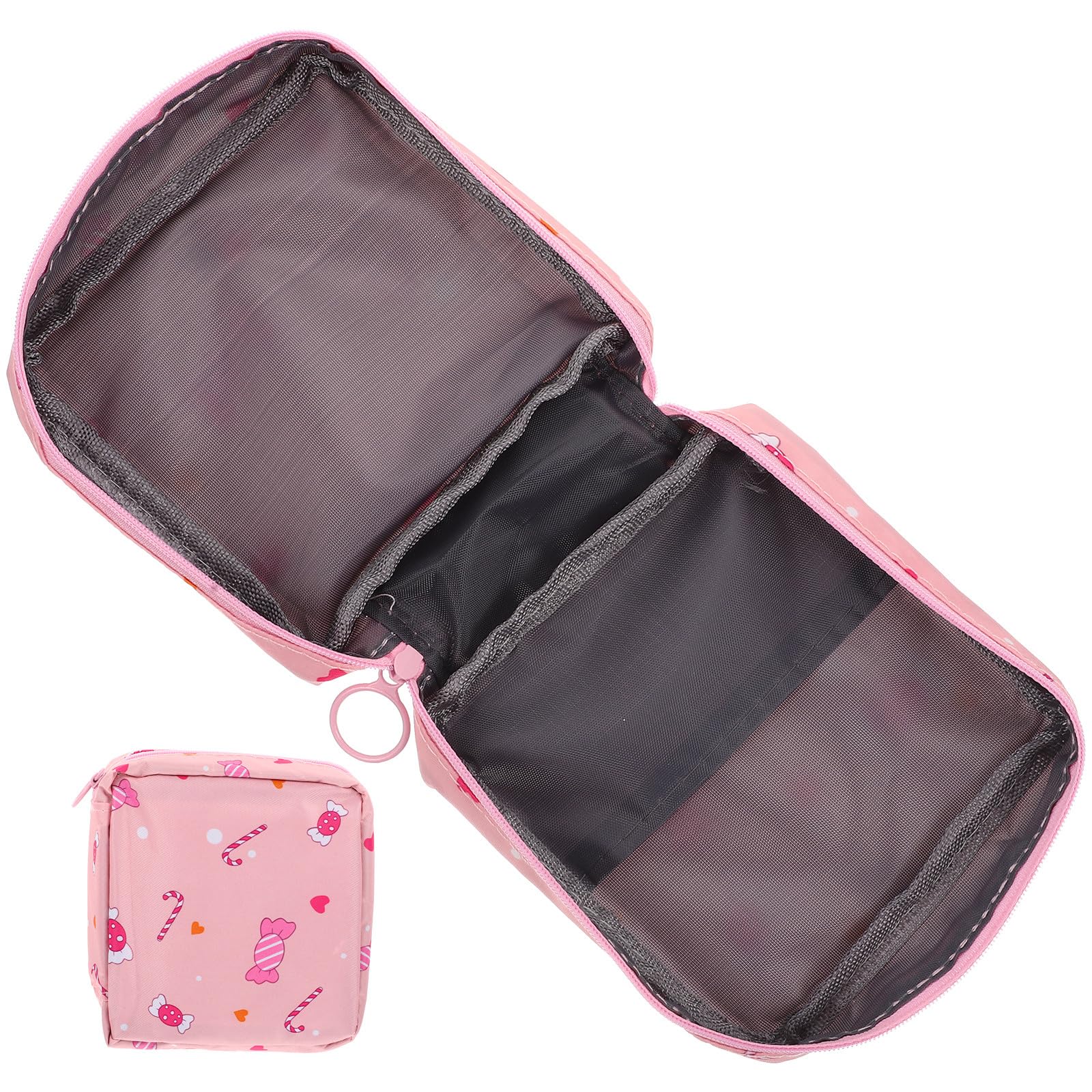 Bolsa de Almacenamiento para Higiene Menstrual Grande de Poliéster Rosa | Portátil y Multifunción, Uso Escolar y Exterior, Estilo Chic y Bonito para Chicas