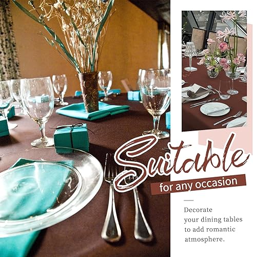 Miniatura 640 de Paquete de 8 manteles redondos blancos de 90 pulgadas, manteles redondos de poliéster lavables para mesa de tela decorativa resistente a