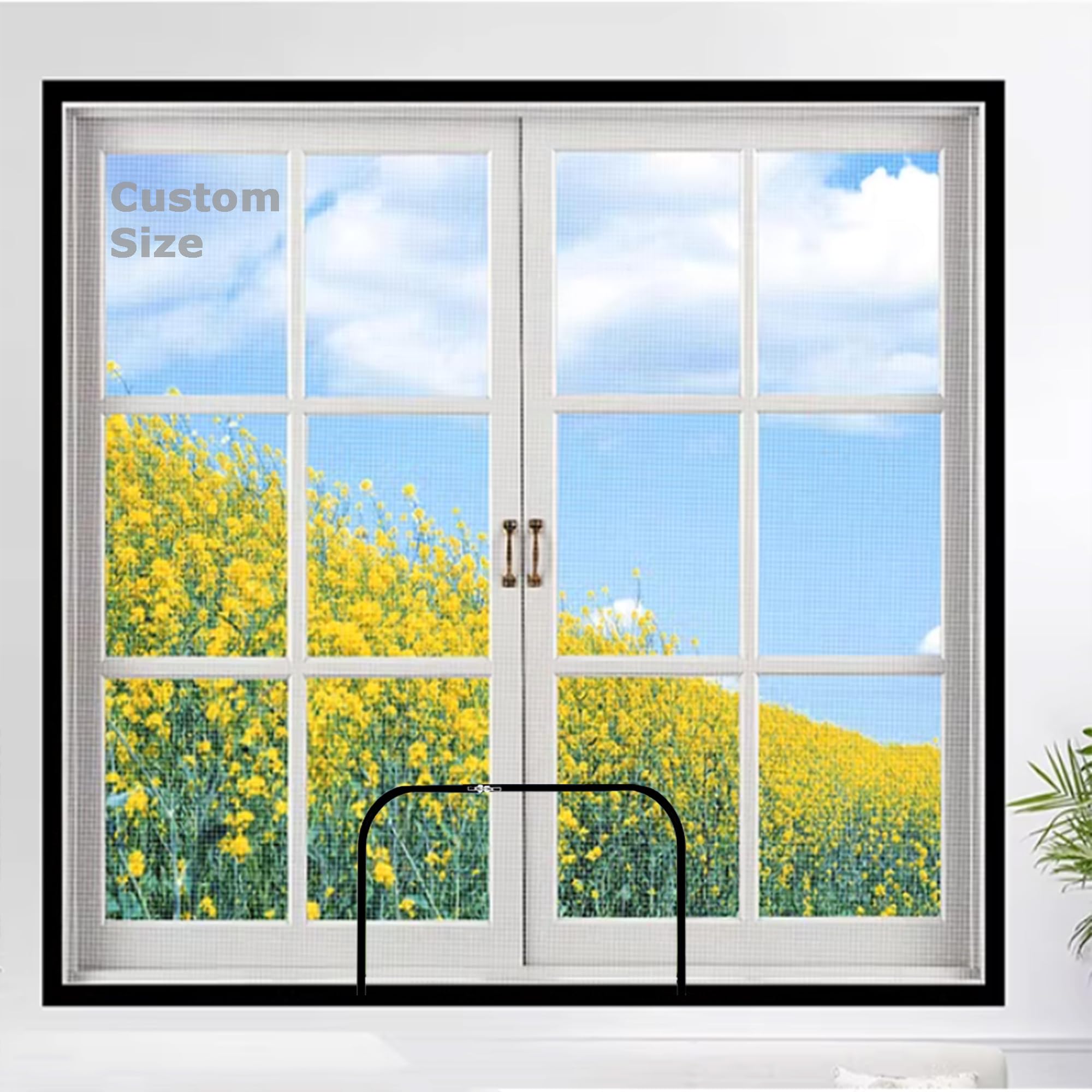 Hruile White Sticky Tape, White Mesh Self-Adhesive Window Screen, Custom Size Fly Screen For Window, Anti-Mosquito Mesh, Cat Proof Safety Net, Prevent Bug/Insect/Fly/Mosquito From Entering The Room