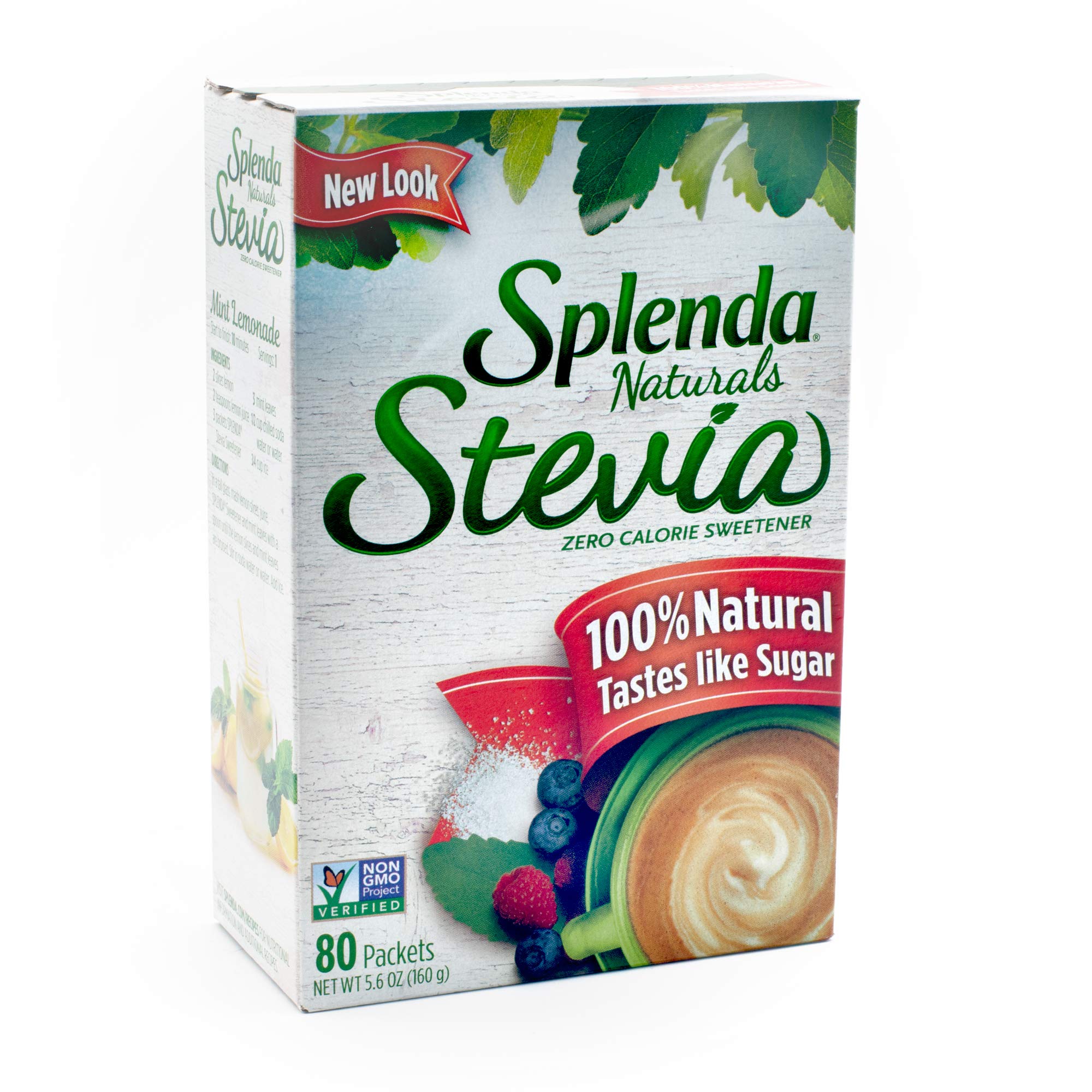 SPLENDANaturals Stevia Sweetener: No Calorie, All Natural Sugar Substitute w/No Bitter Aftertaste. Single Serve Granulated Packets (80 count)