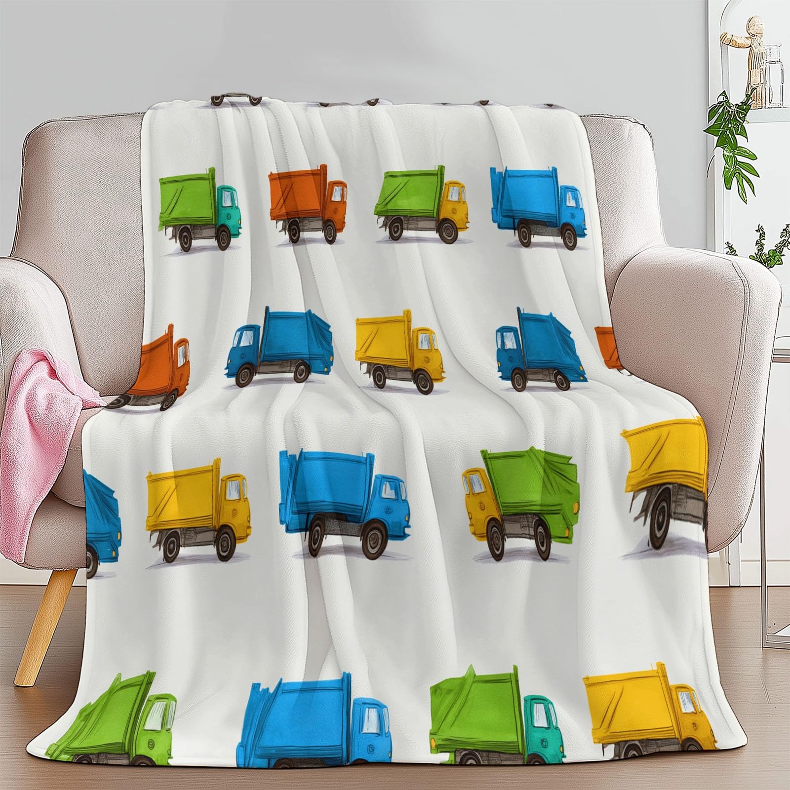 Genérico Polarowy koc flanelowy dla dzieci i dorosłych 200 x 200 cm, koce na kanapę z nadrukiem kreskówkowym prosty kolorowy - miękki ciepły kremowy koc oddychający lekki