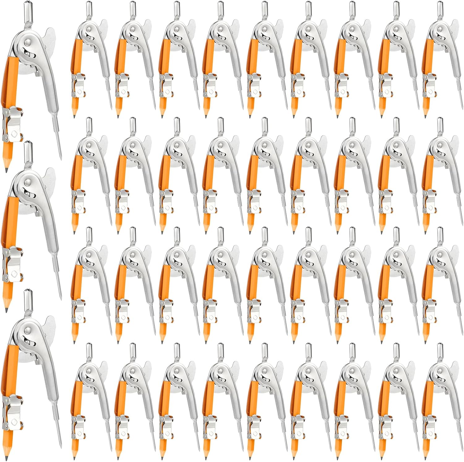 40 Pieces Compass for Geometry Metal Compass Tool Math