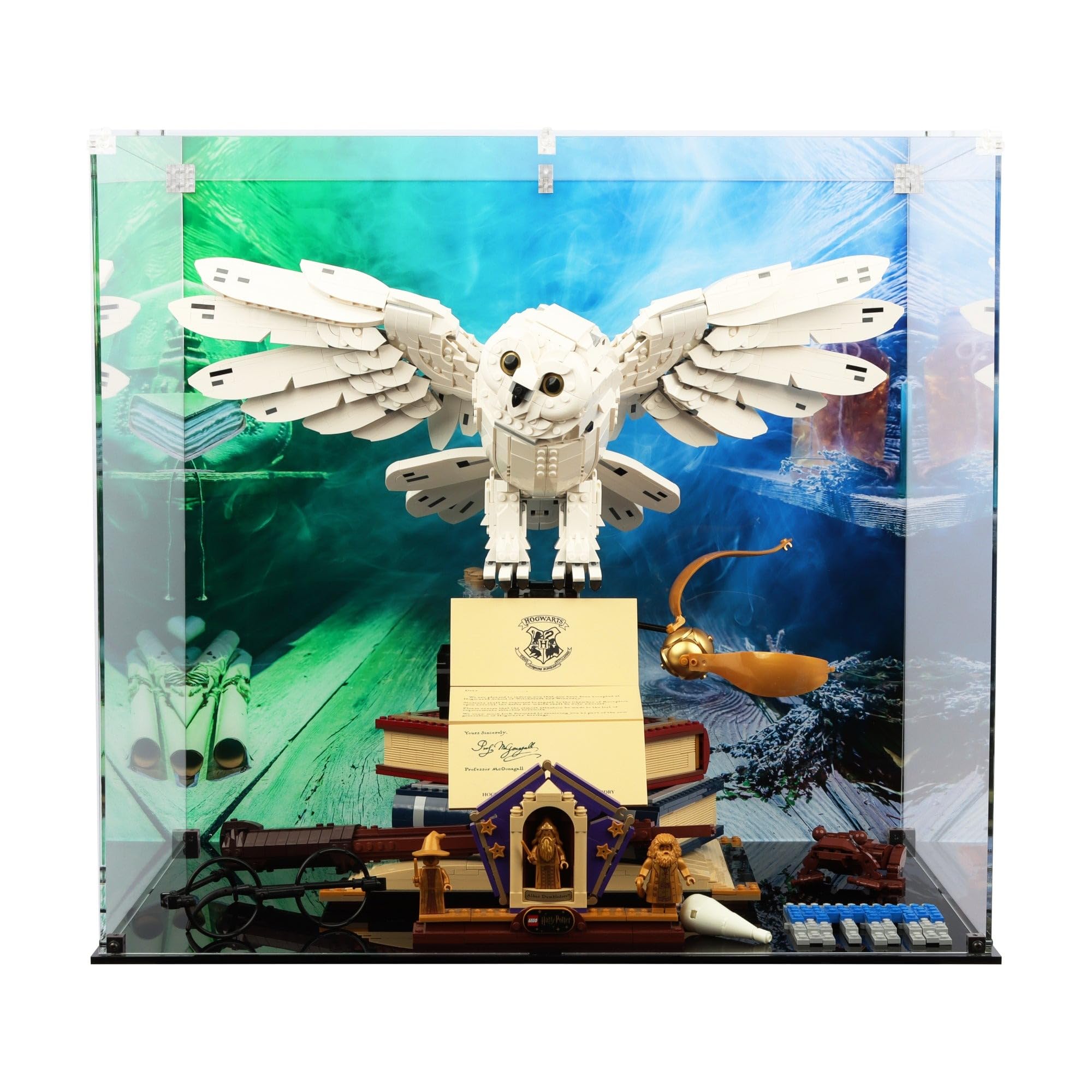 Display Case compatible with Lego 76391 Hogwarts Icons Collectors Edition - (Print 1 Back Panel)