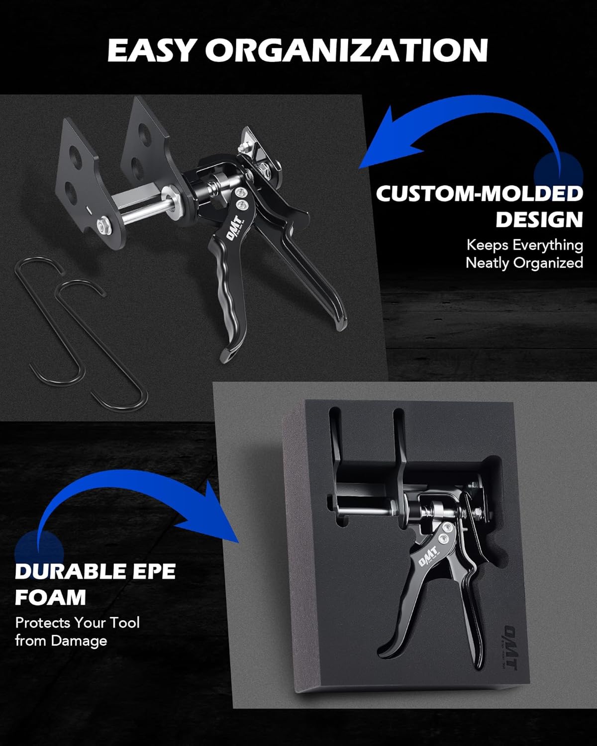 Orion Motor Tech Single Dual Quad Piston Brake Caliper Compressor, Brake Piston Compressor Tool Set for Brake Pad Replacement, Disc Brake Caliper Tool Compatible with Most Cars & Trucks, Black