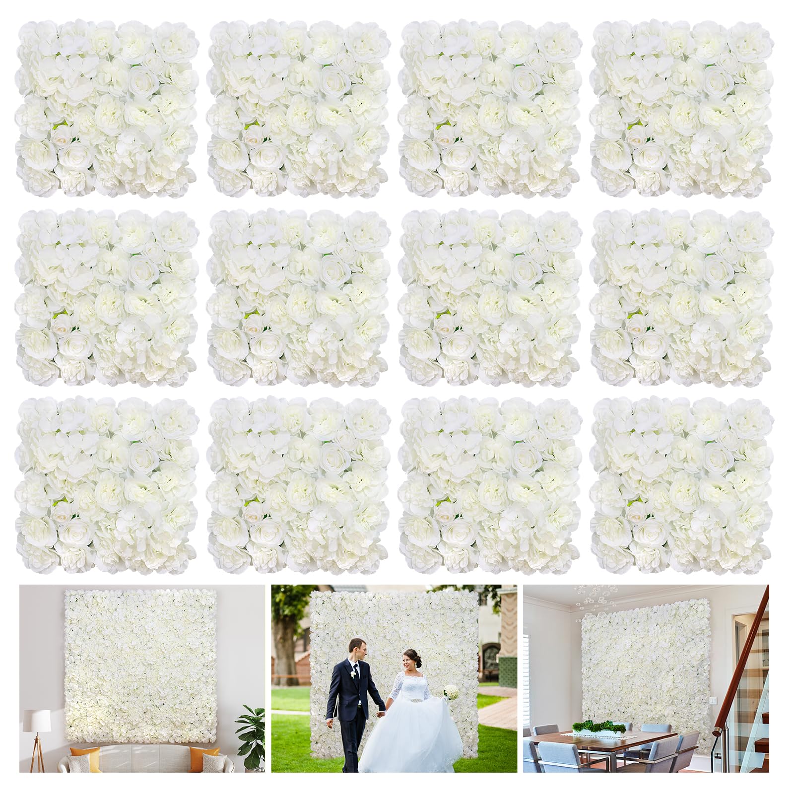 RIDDSEE Artificial Flower Wall Panels